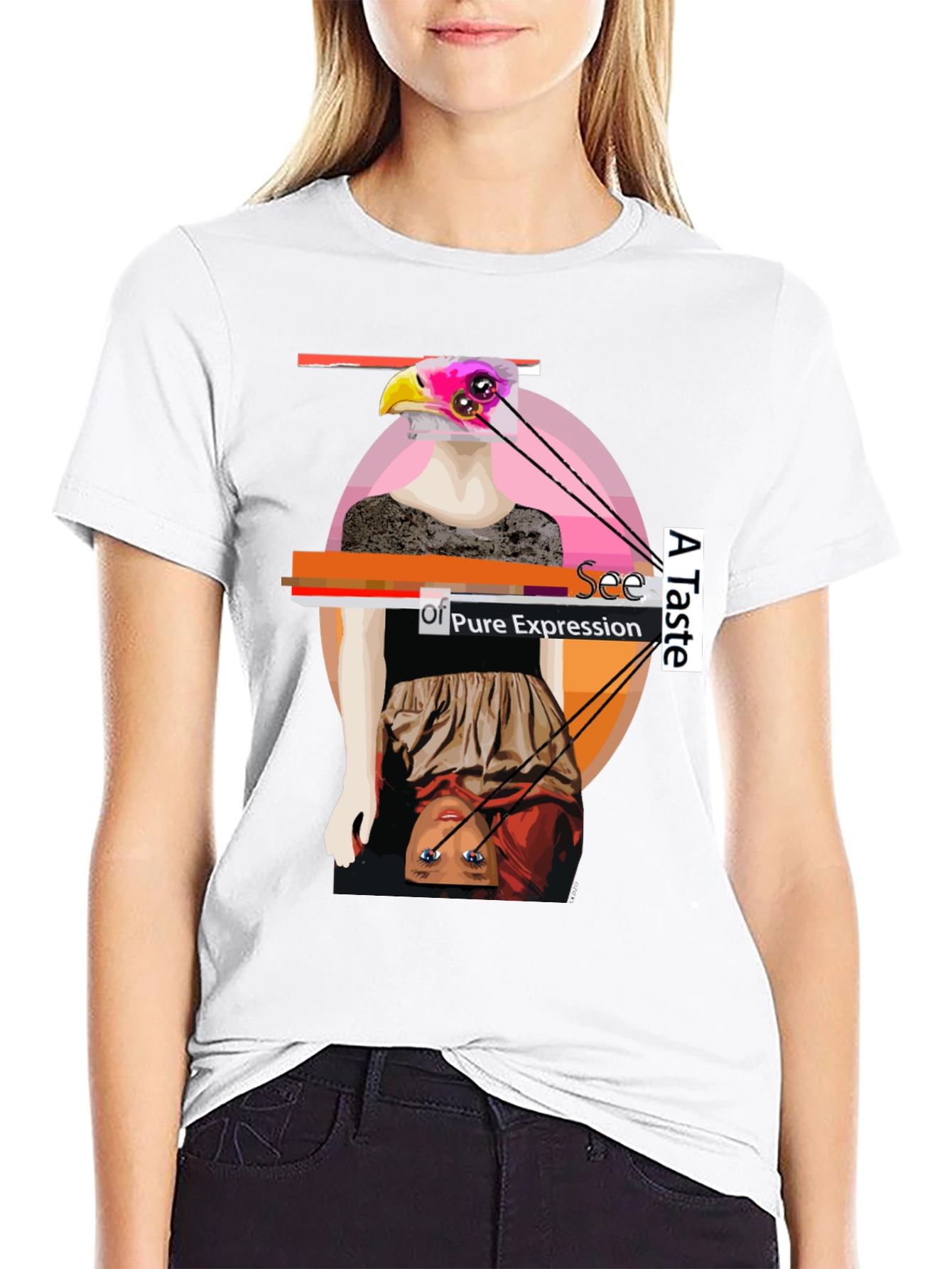 Unique Graphic Print Tee - Art Expression