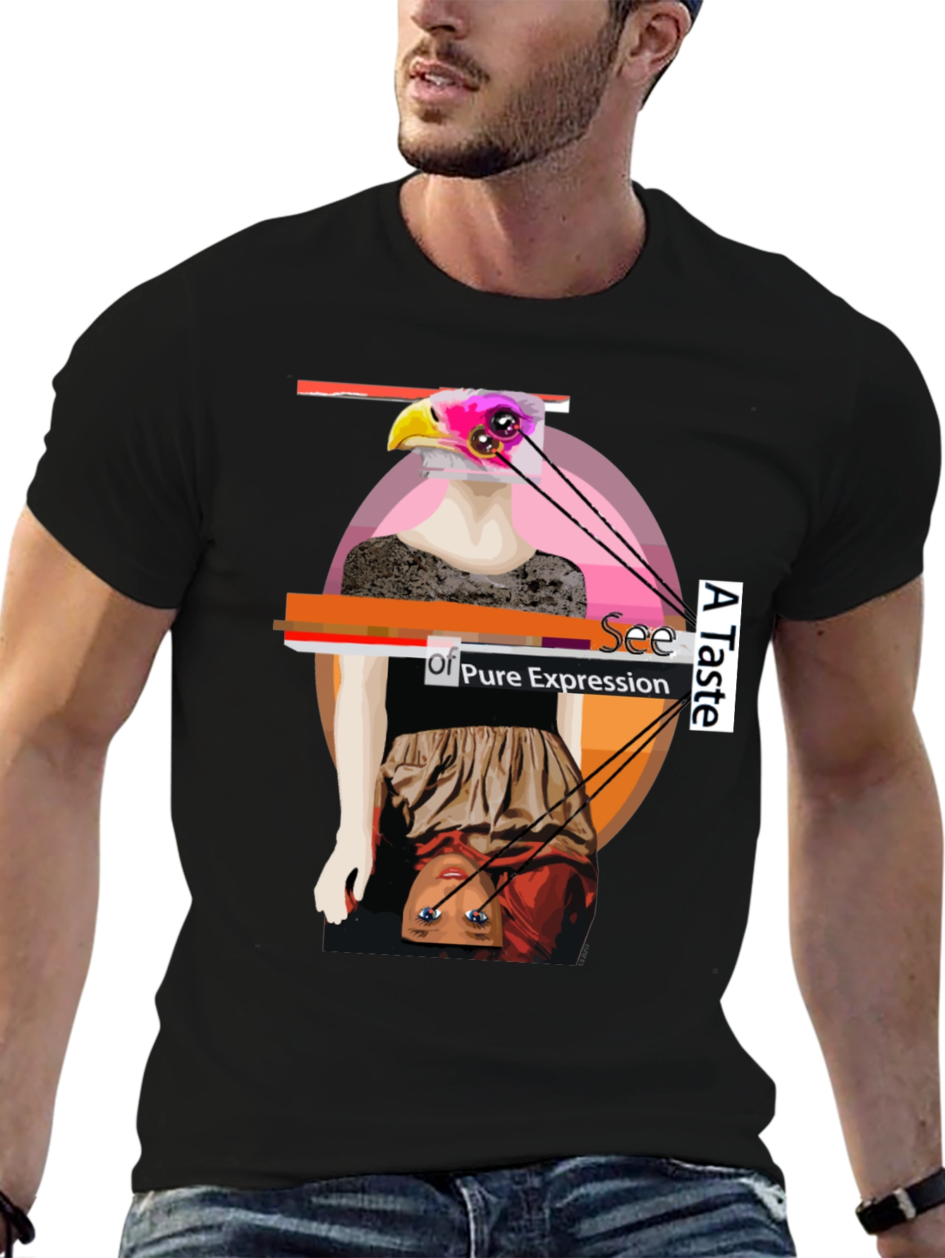 Unique Graphic Print Tee - Art Expression
