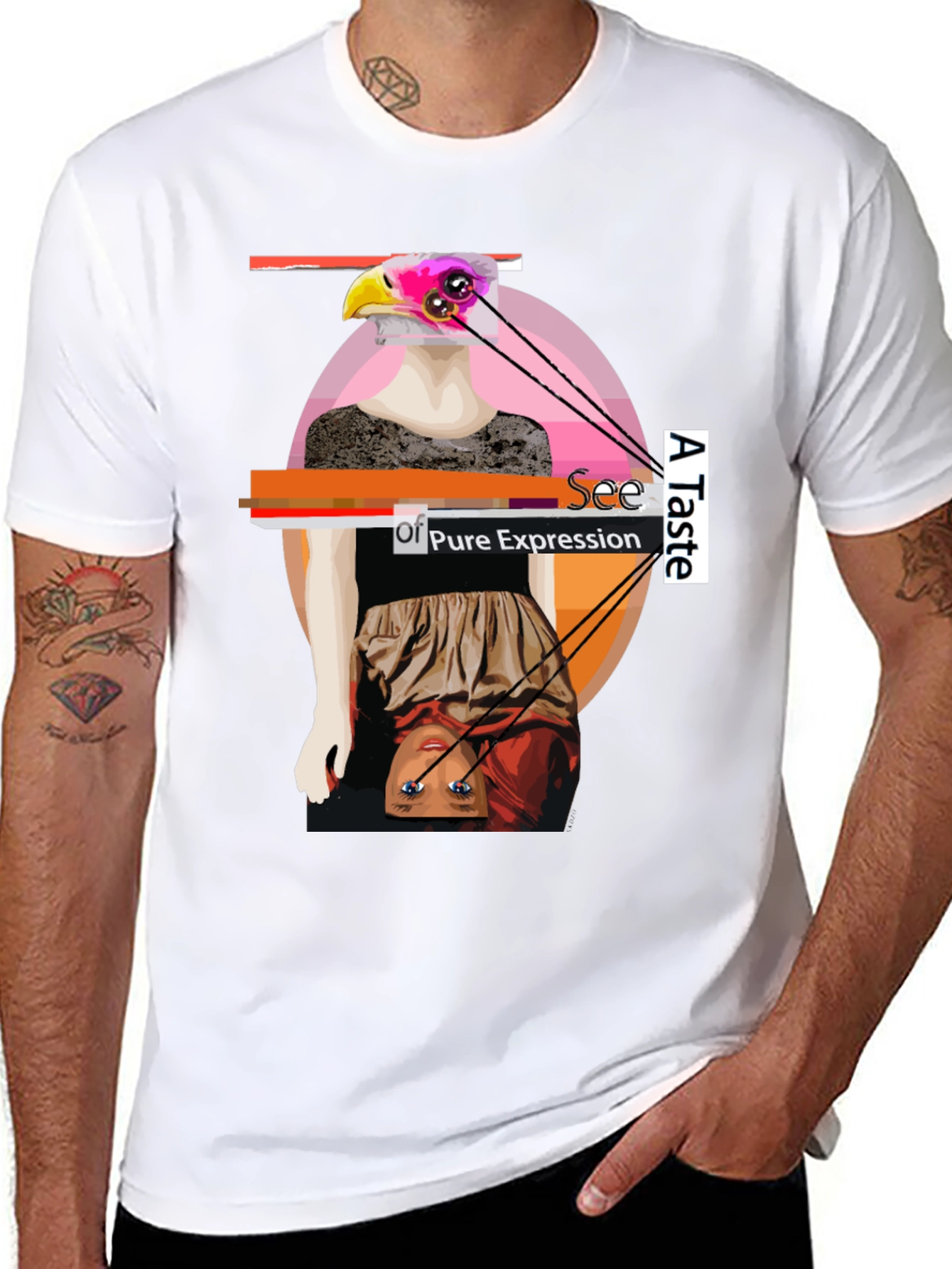 Unique Graphic Print Tee - Art Expression