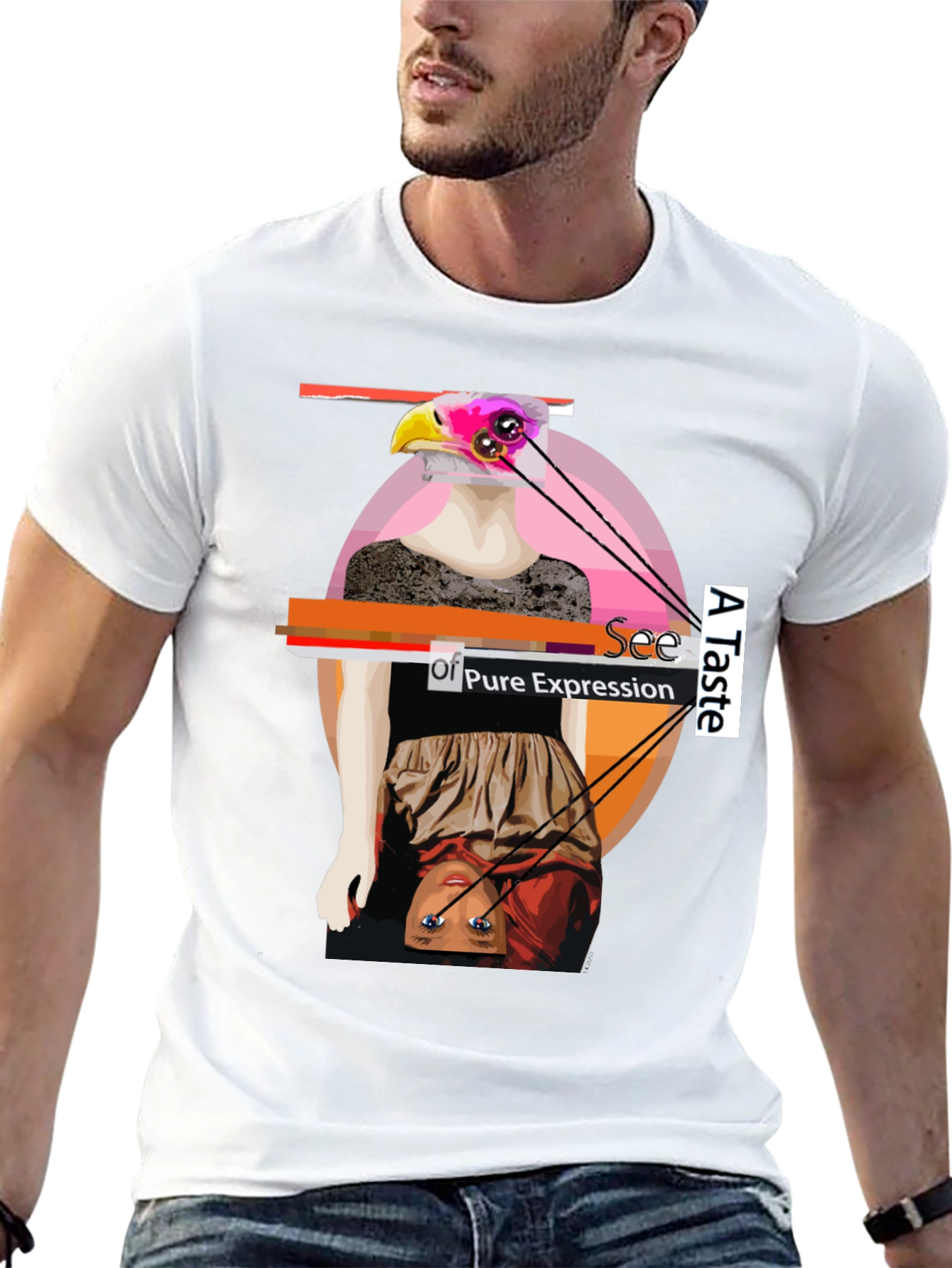 Unique Graphic Print Tee - Art Expression