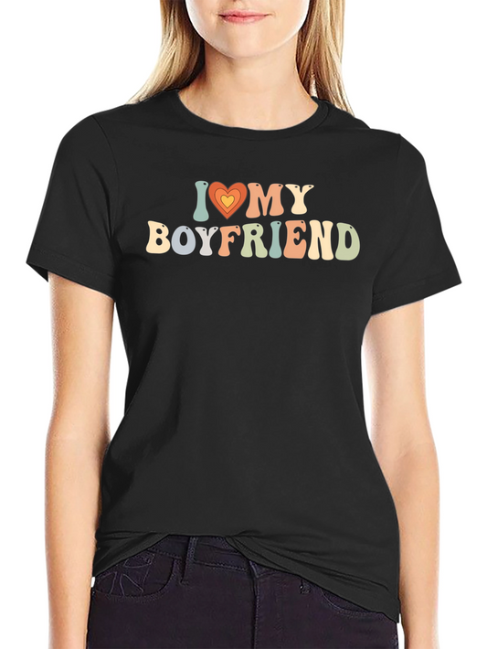 I Heart My Boyfriend Retro Graphic Tee