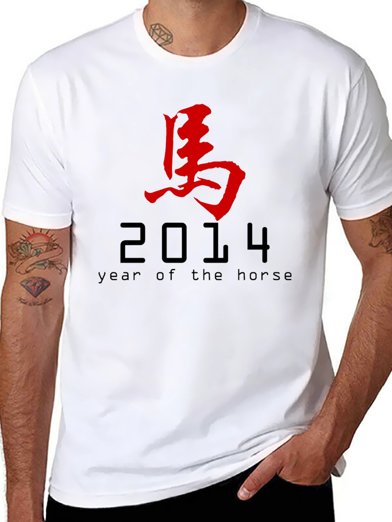 Year of the Horse 2014 Black Graphic T-Shirt
