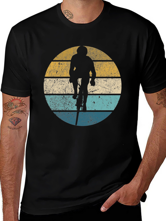 Retro Cyclist Graphic Tee - Vintage Style T-Shirt