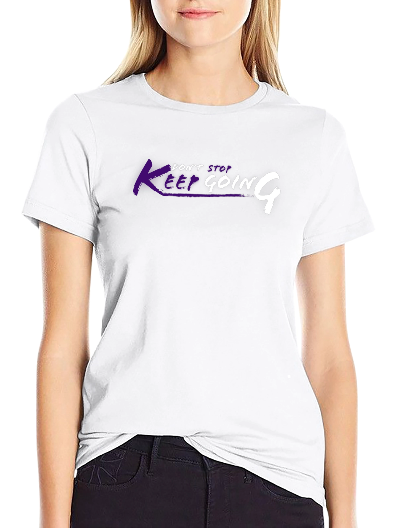 Keep Going Graphic Tee - Motivational Black T-Shirt