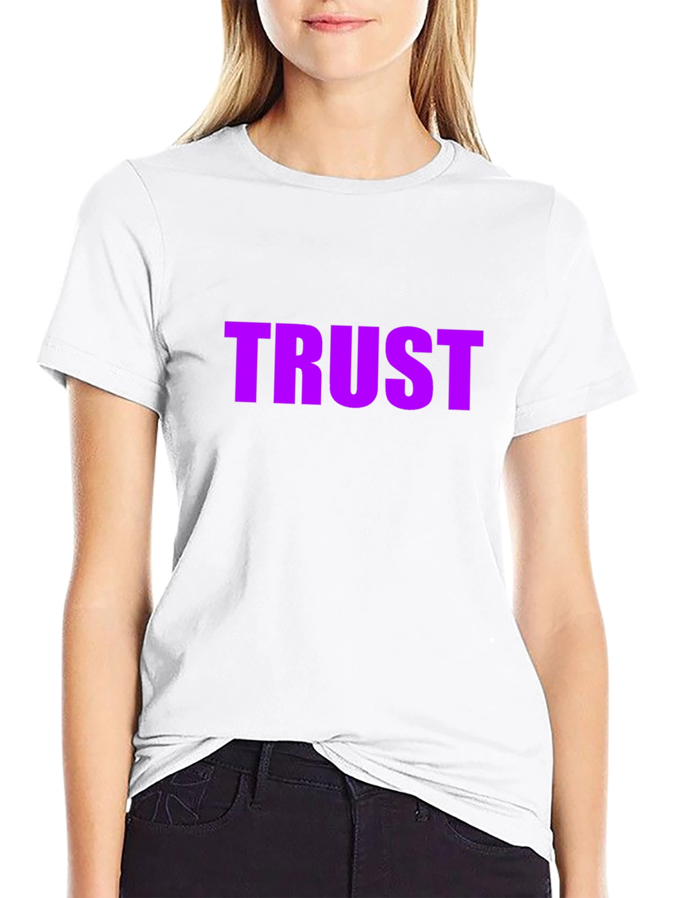 Purple TRUST Graphic Black T-Shirt