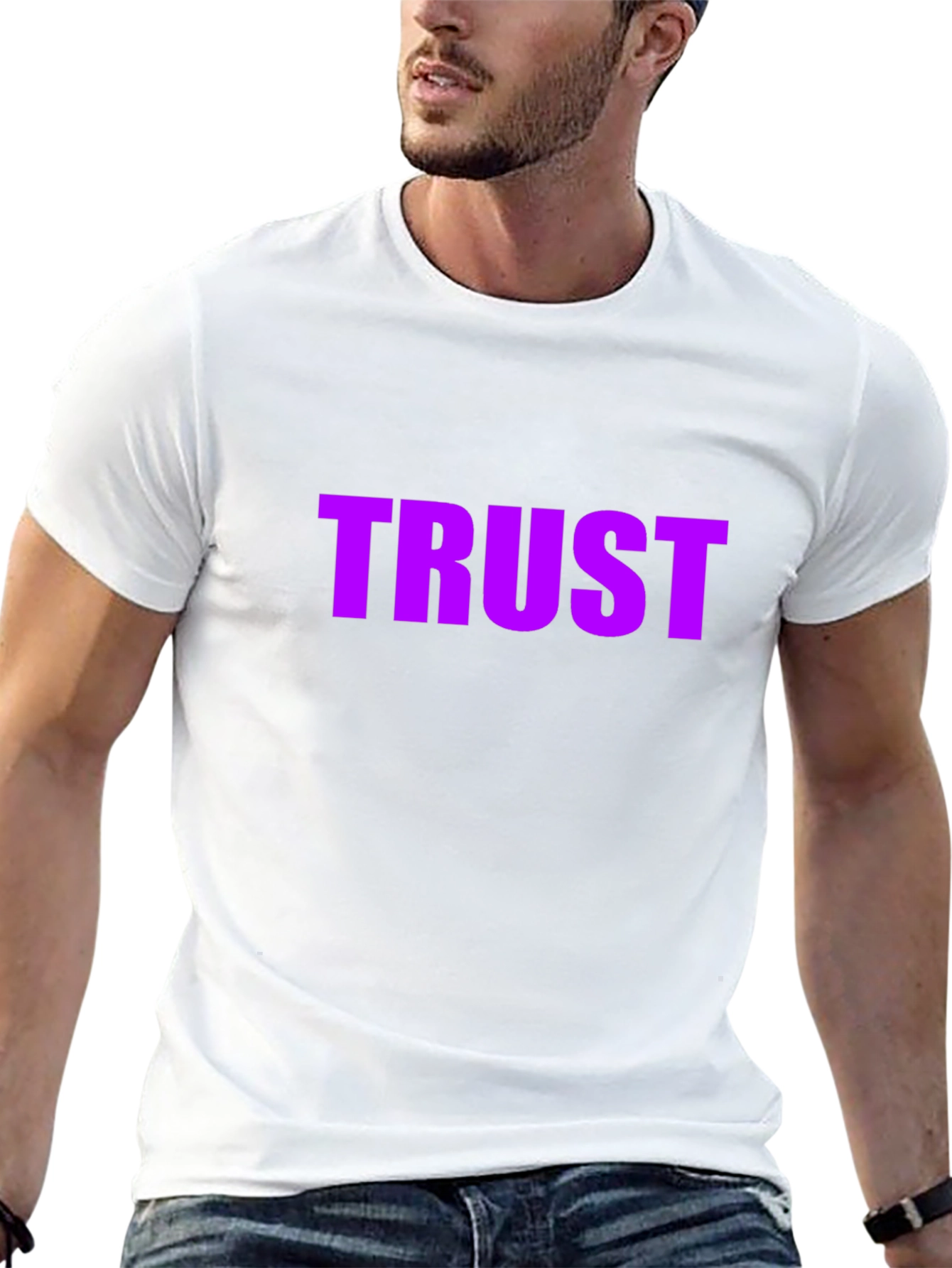 Purple TRUST Graphic Black T-Shirt