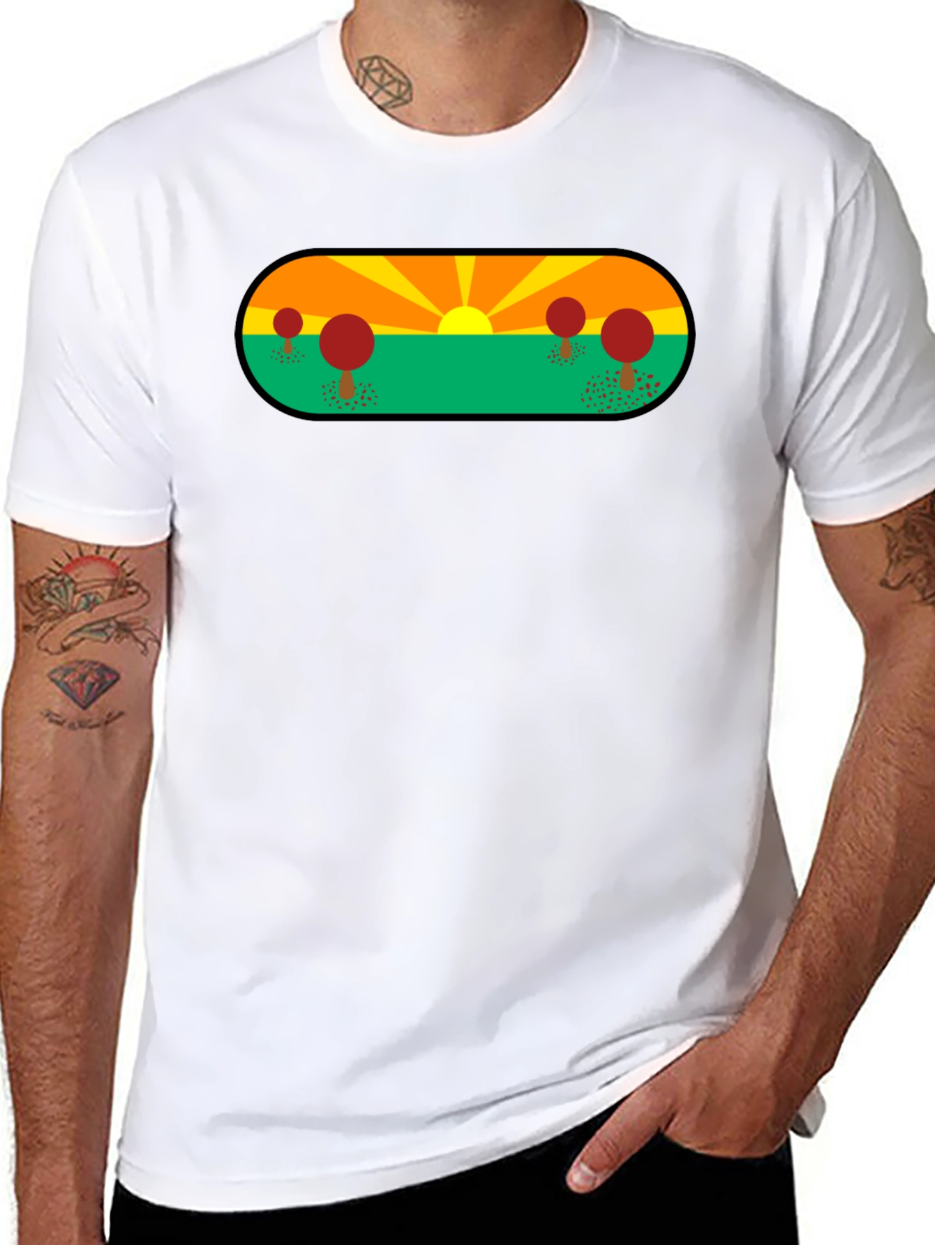 Nature Graphic Tee - Black Short Sleeve