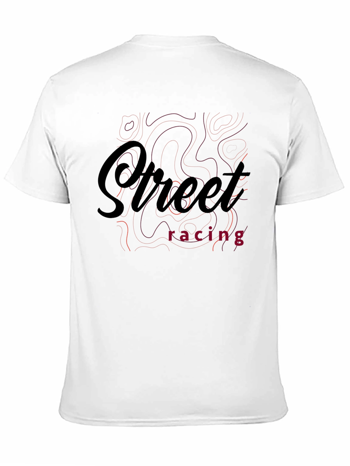 Street Racing Graphic Print Black T-Shirt
