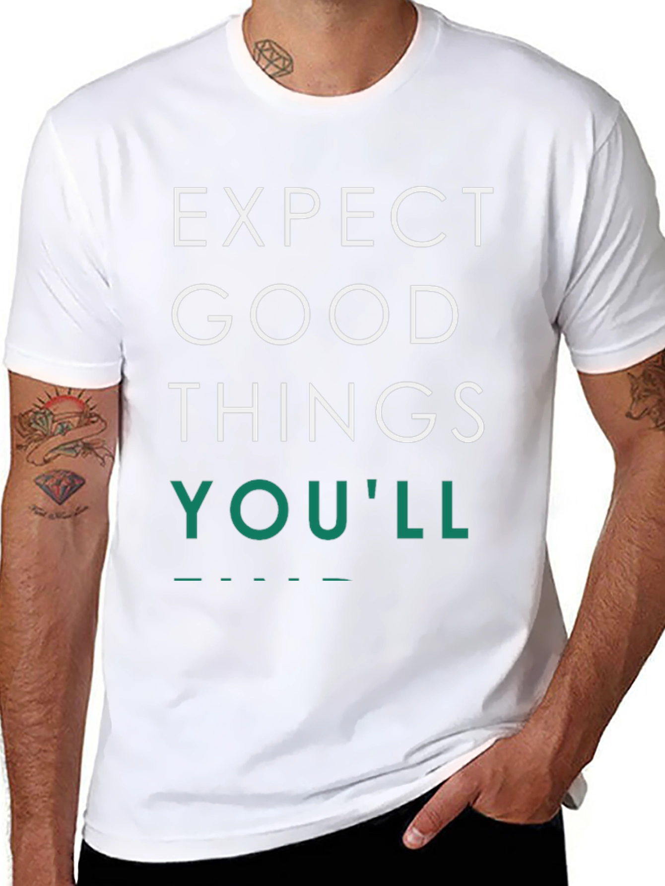 Expect Good Things Black Graphic Tee