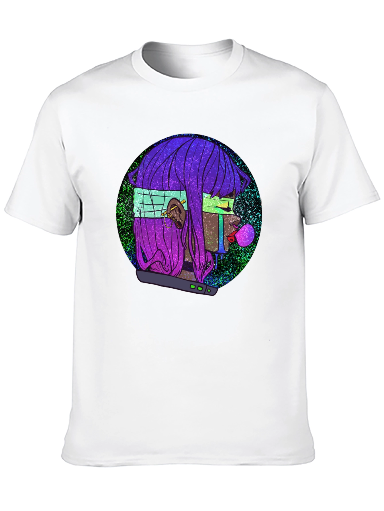 Cyberpunk Girl Black Graphic Tee