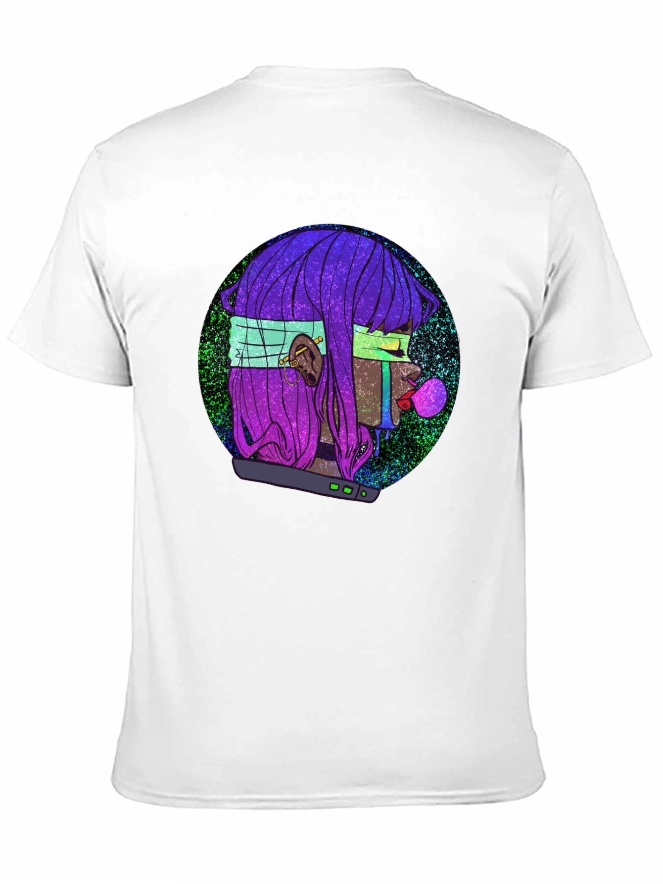 Cyberpunk Girl Black Graphic Tee