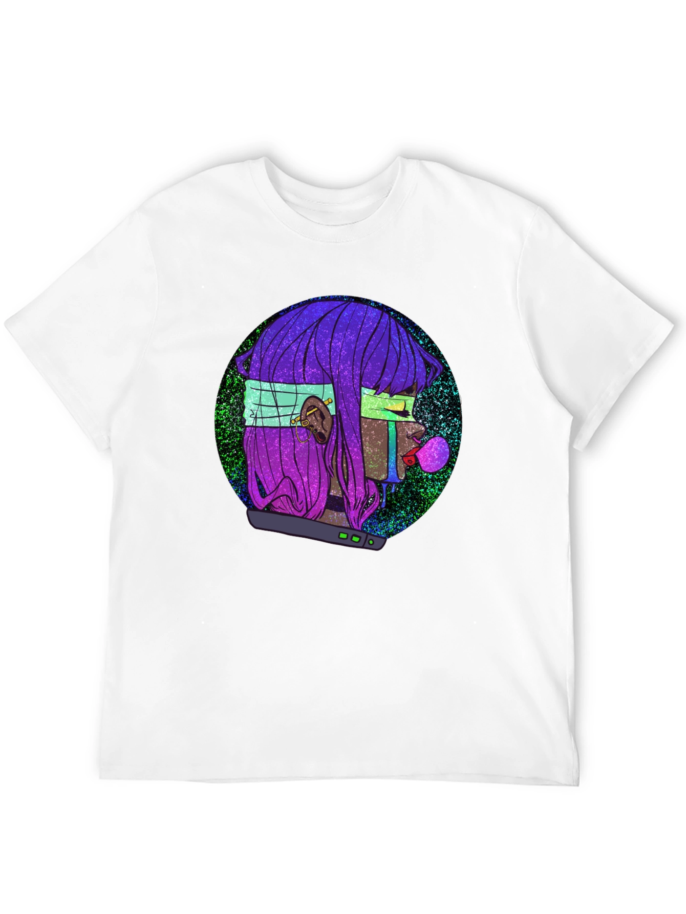 Cyberpunk Girl Black Graphic Tee