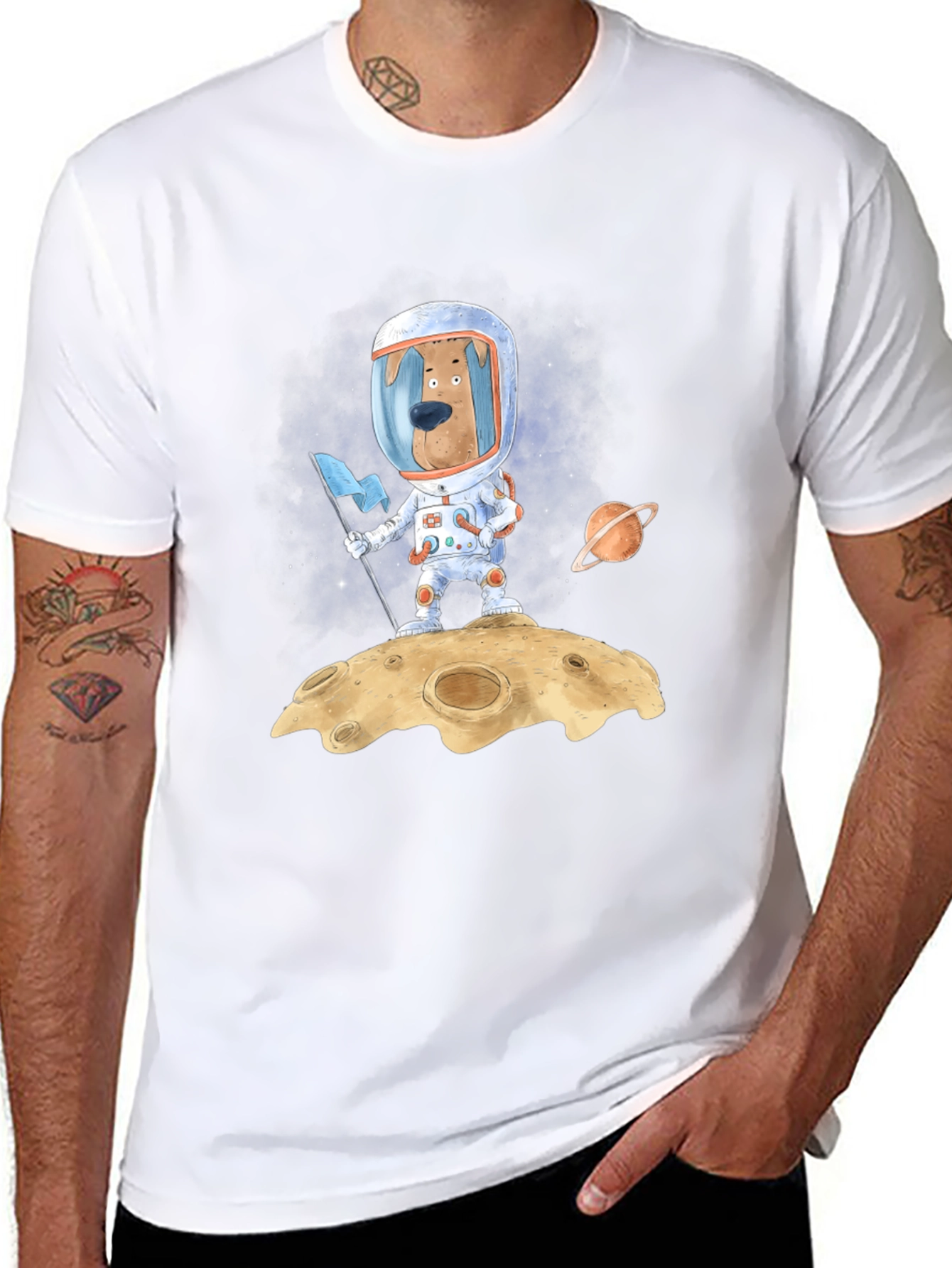 Dog Astronaut Graphic Tee - Space Adventure