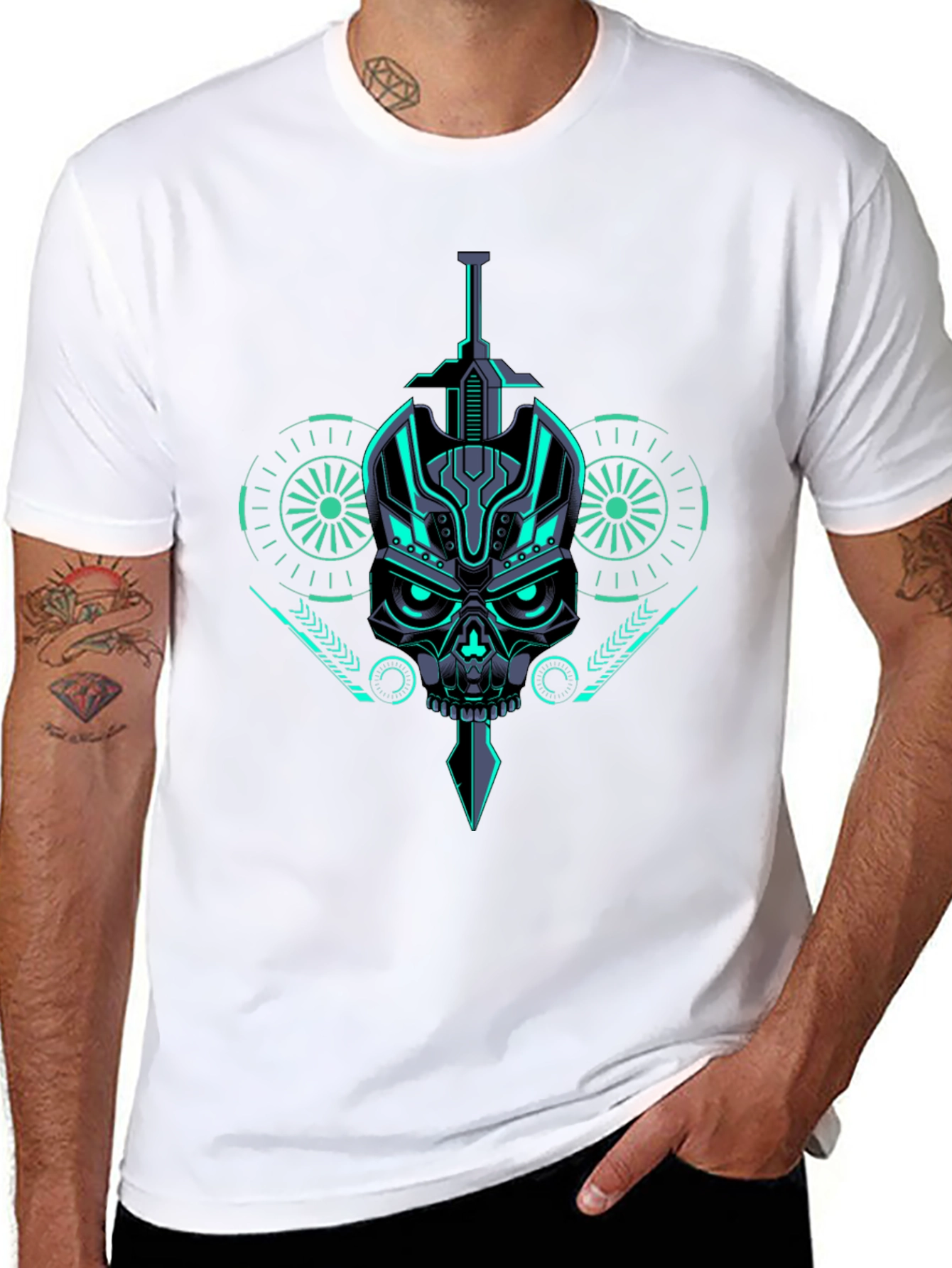 Cyber Skull T-Shirt - Futuristic Design