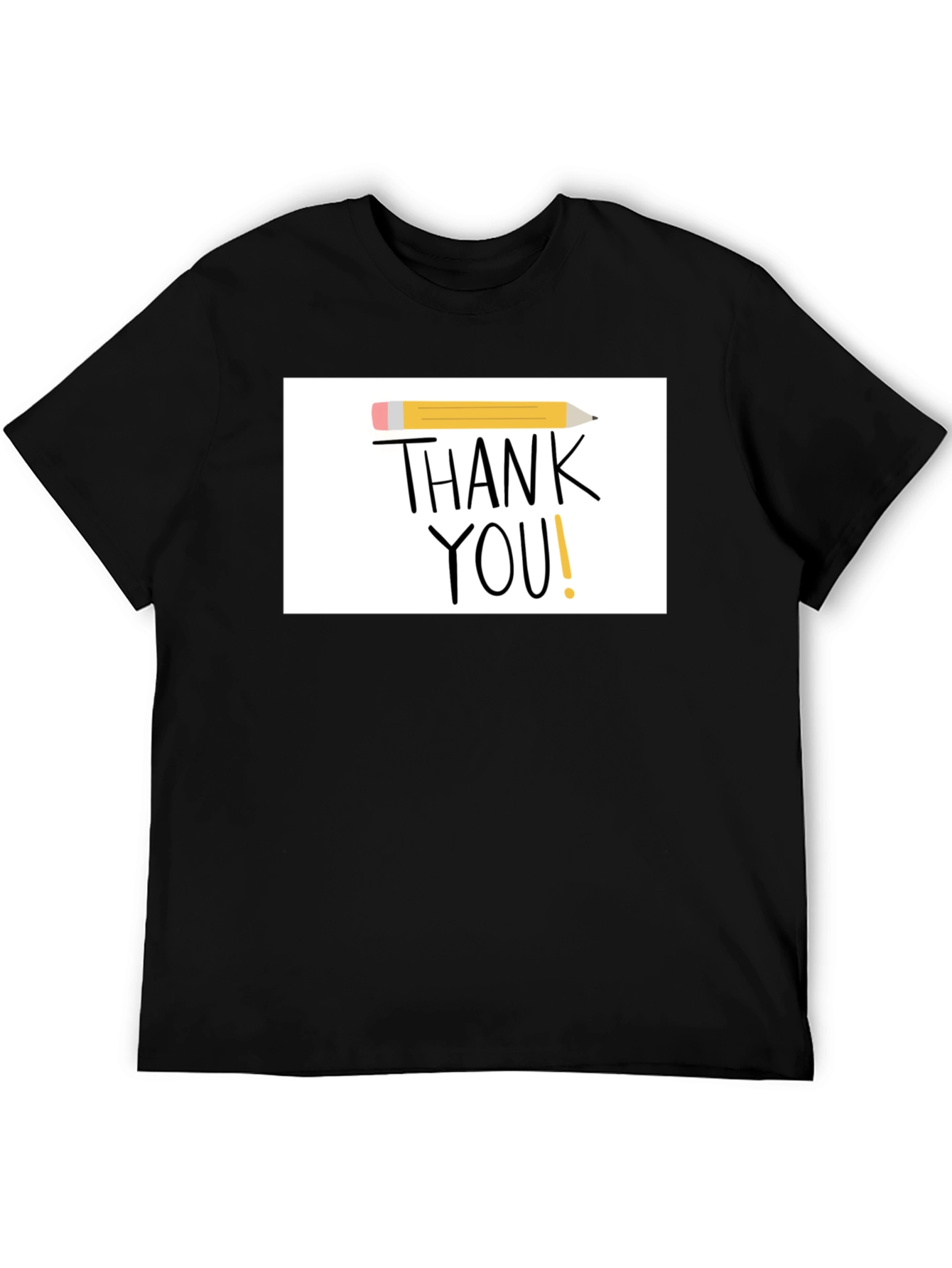 Thank You Pencil Graphic Black T-Shirt