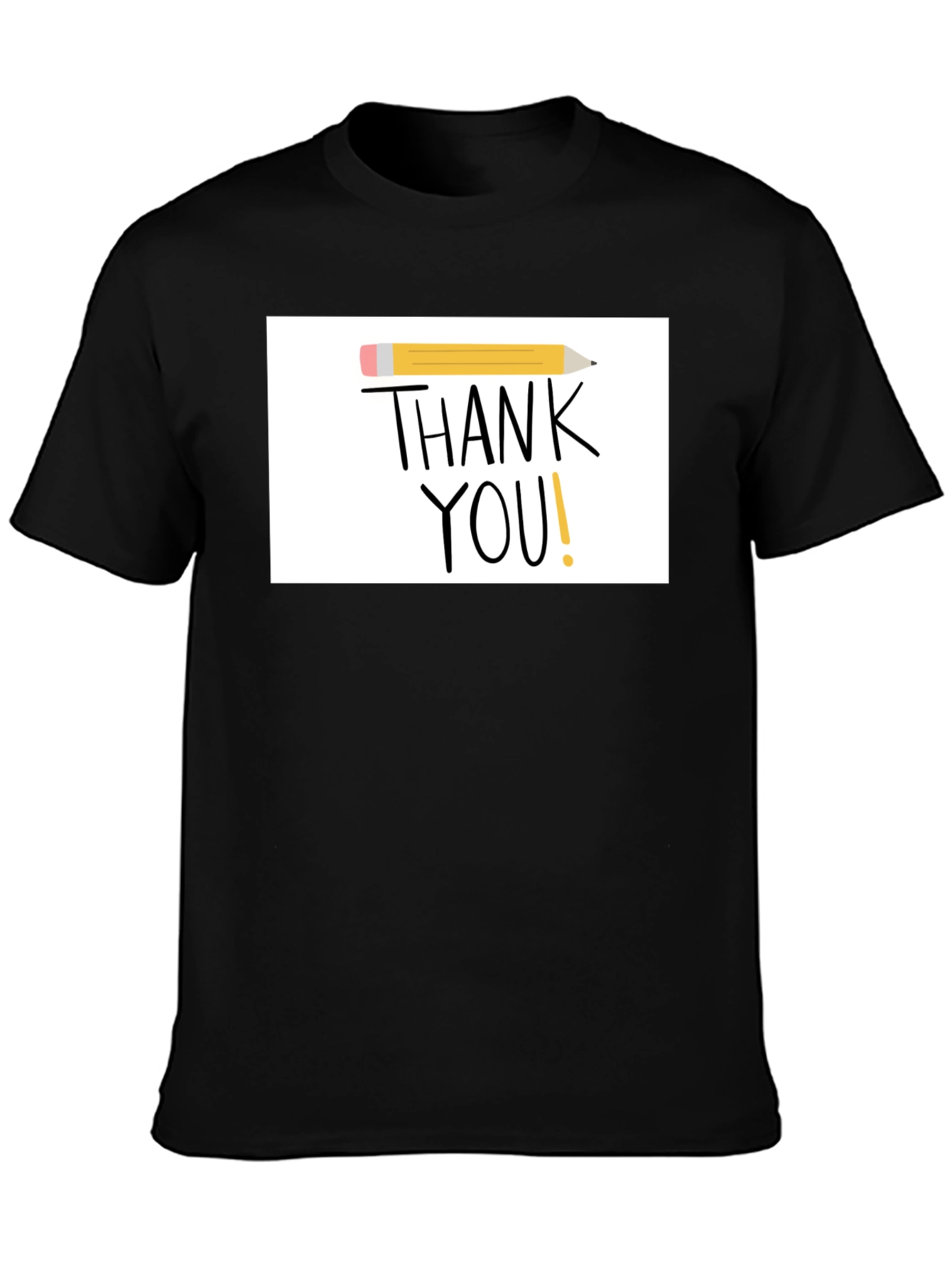 Thank You Pencil Graphic Black T-Shirt