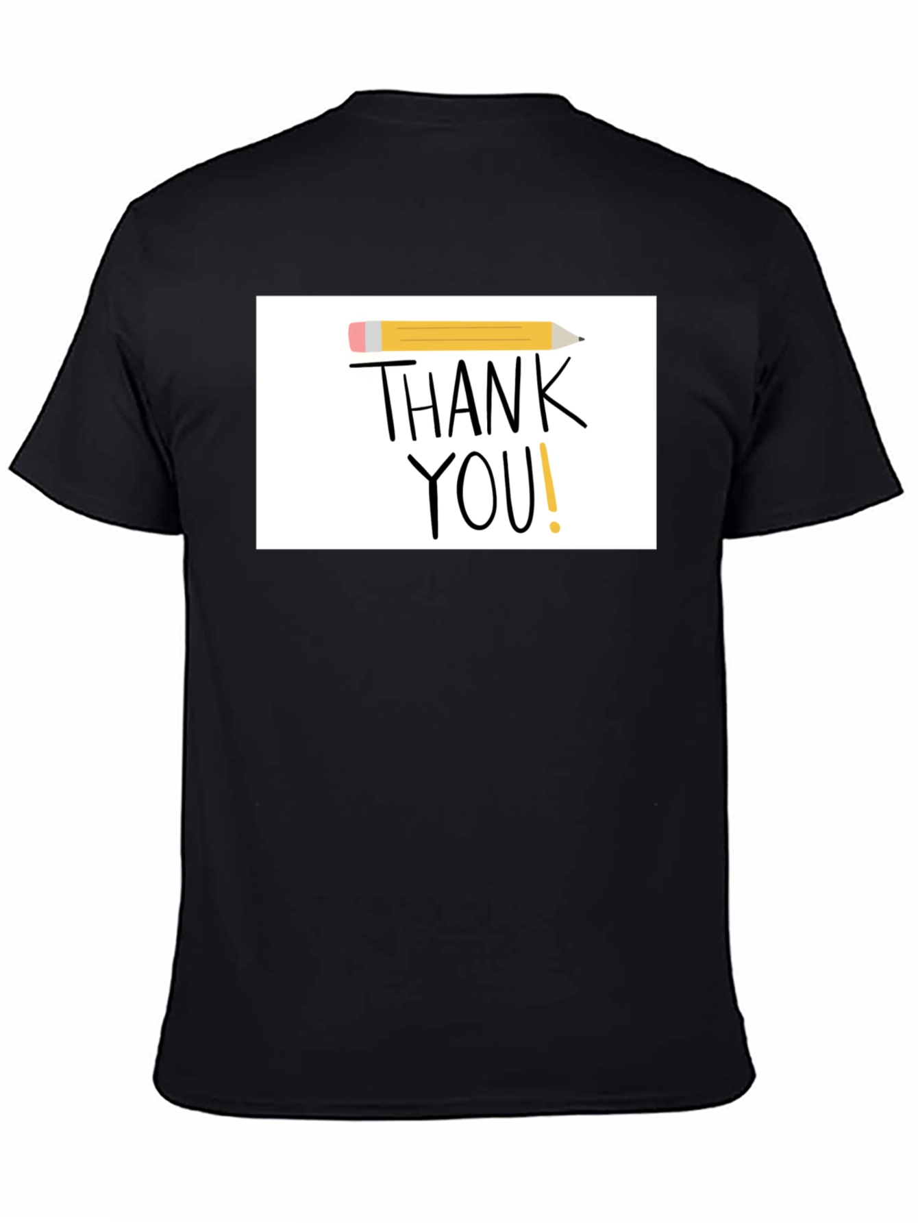 Thank You Pencil Graphic Black T-Shirt