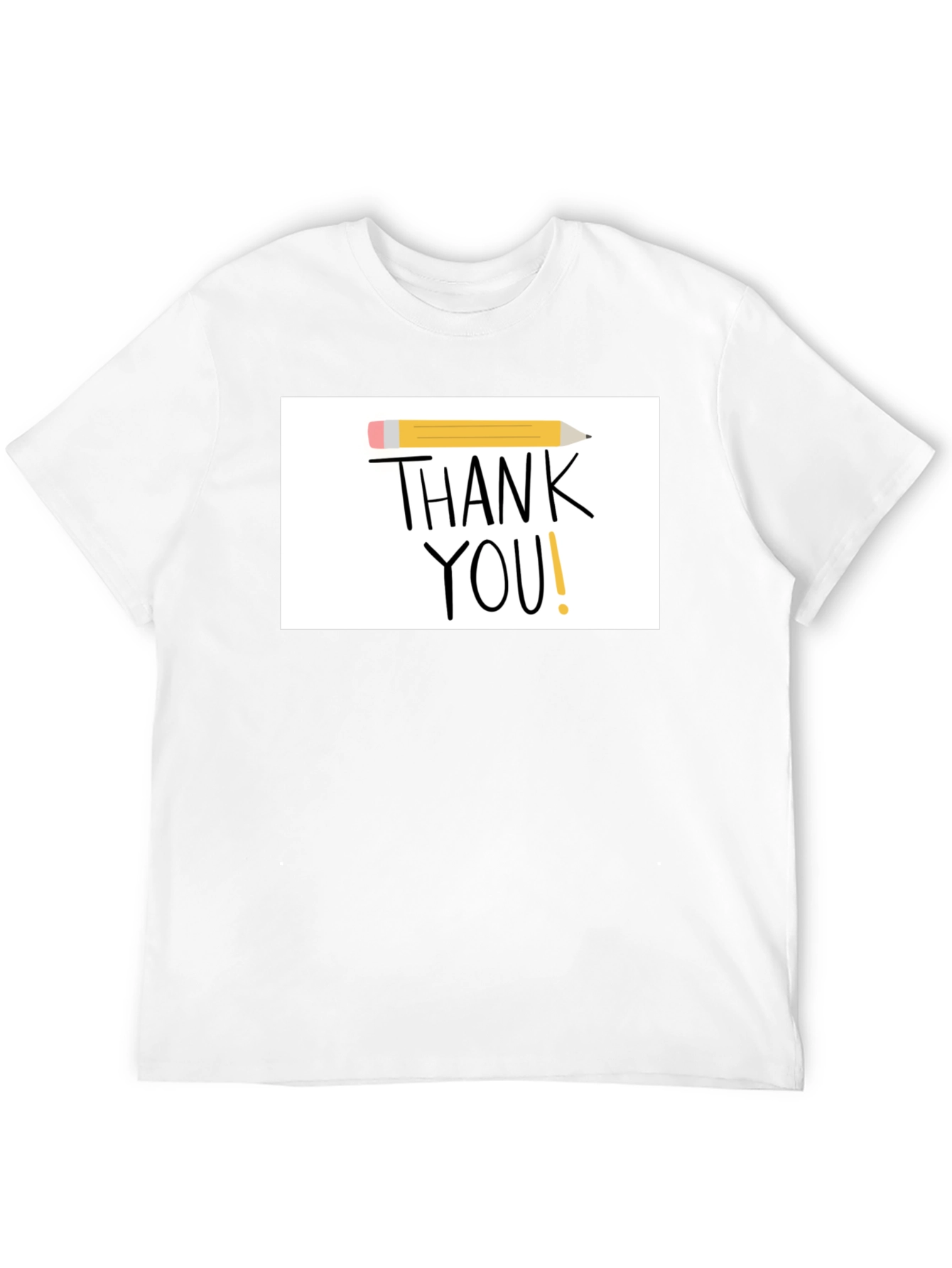 Thank You Pencil Graphic Black T-Shirt