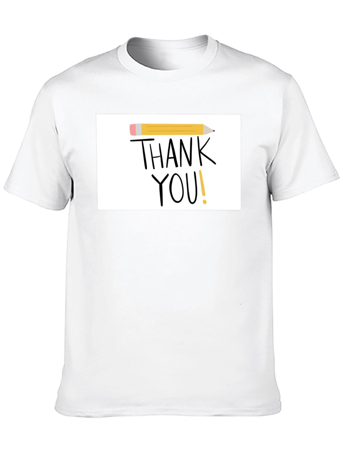 Thank You Pencil Graphic Black T-Shirt