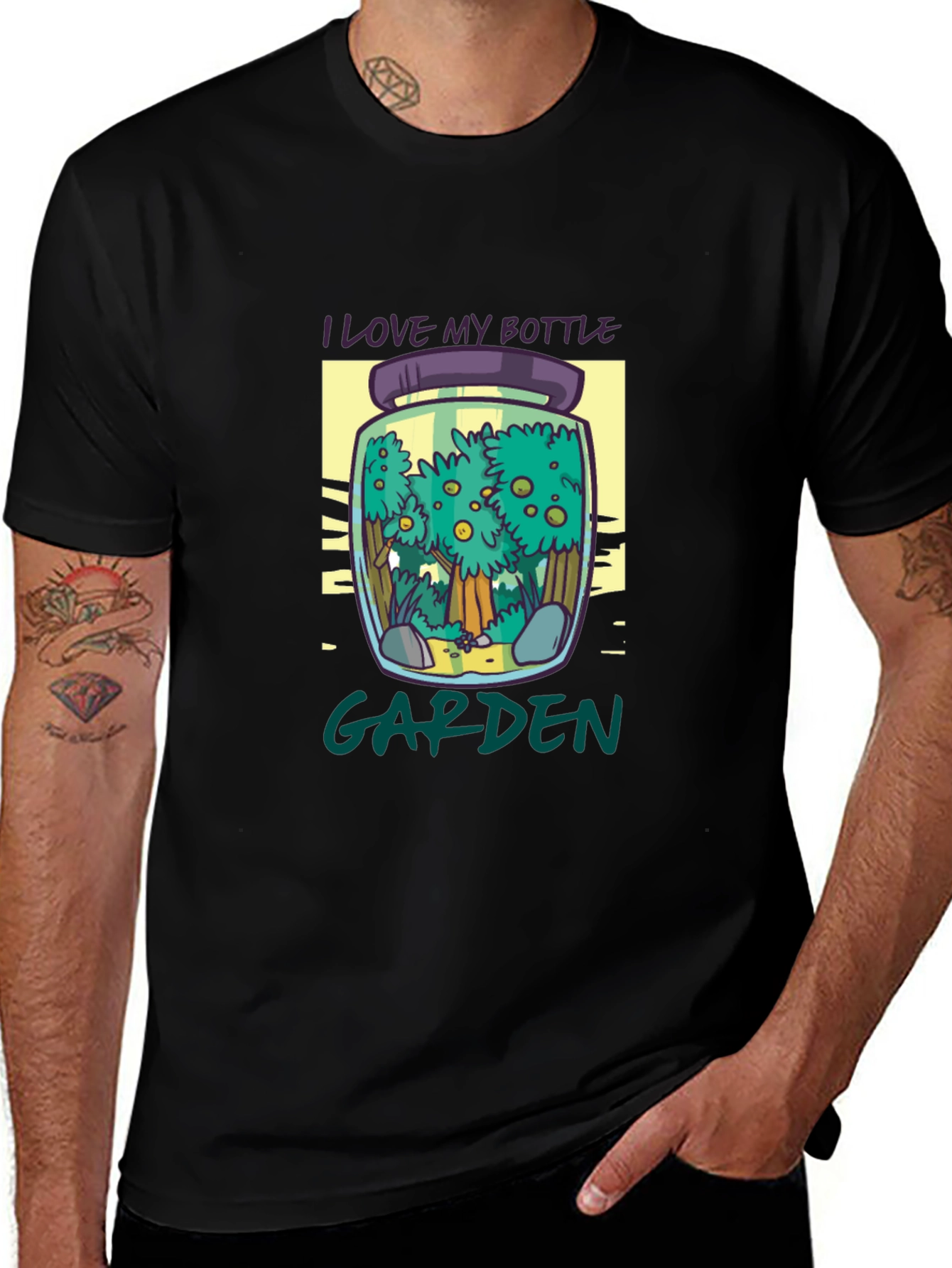 Bottle Garden T-Shirt - Unique Nature Graphic Tee