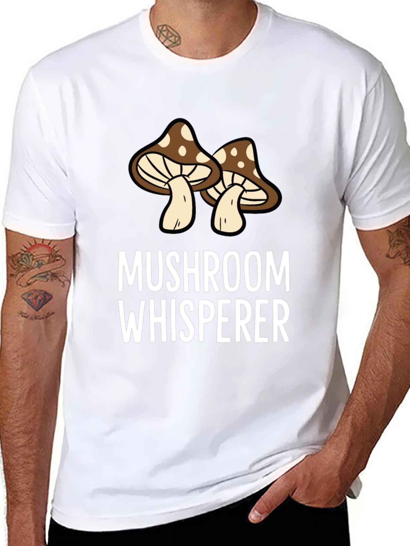 Mushroom Whisperer Graphic Tee - Black Cotton Shirt