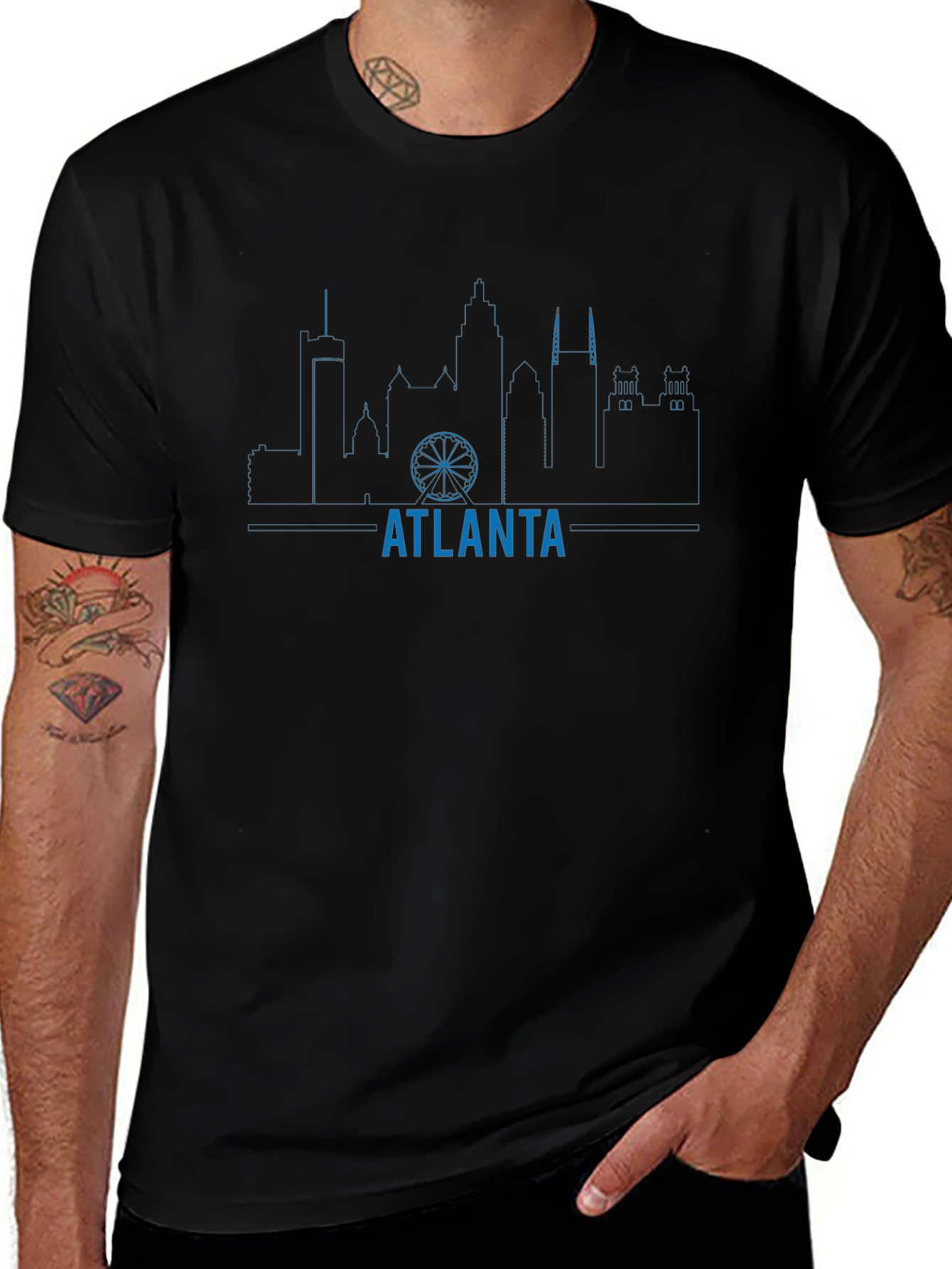 Atlanta Skyline Mens Graphic Tee - Black