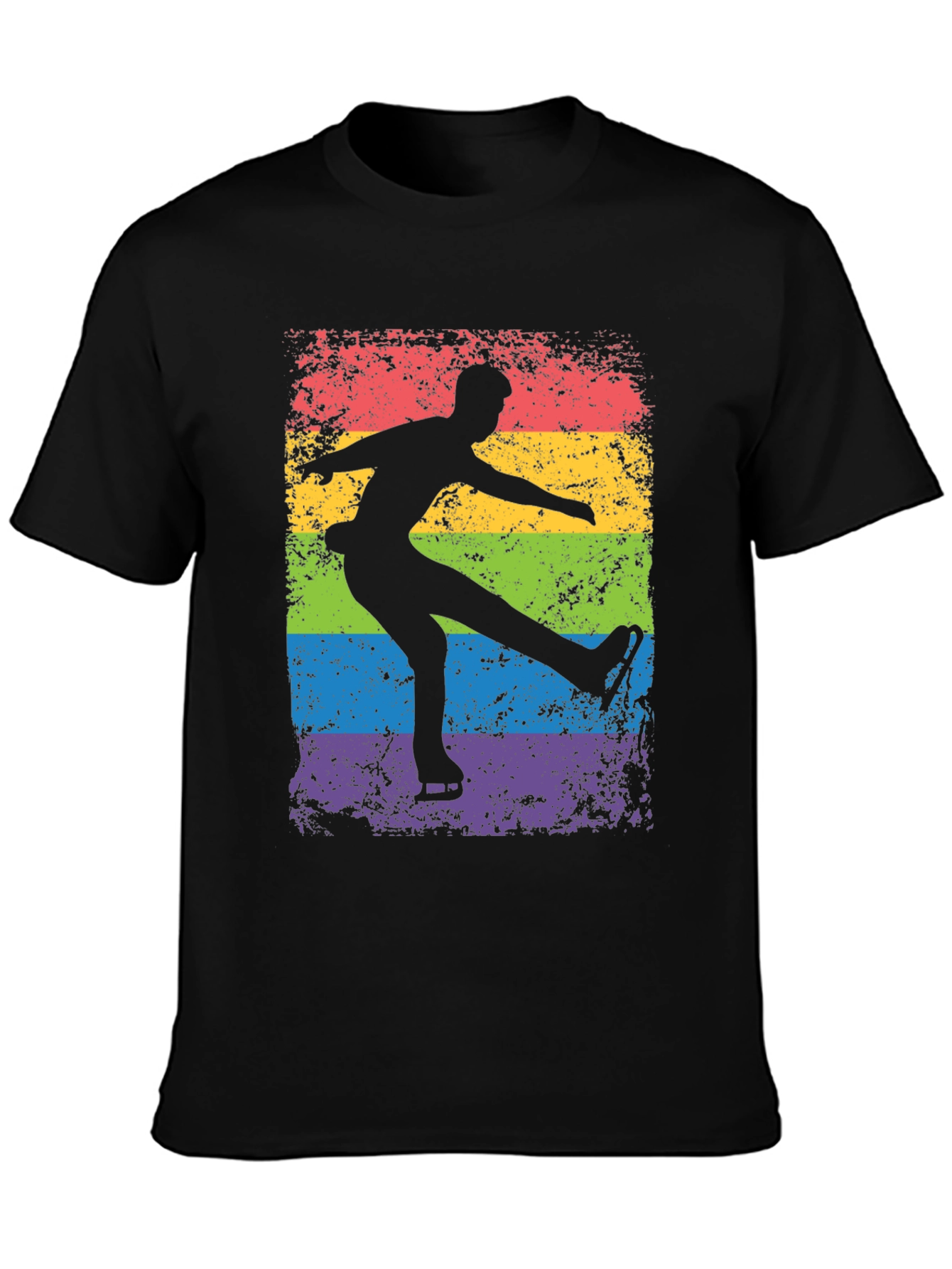 Ice Skater Rainbow Graphic Tee