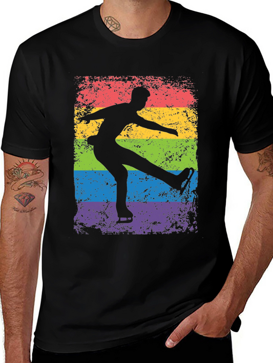 Ice Skater Rainbow Graphic Tee