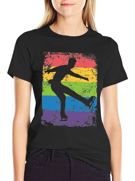Ice Skater Rainbow Graphic Tee