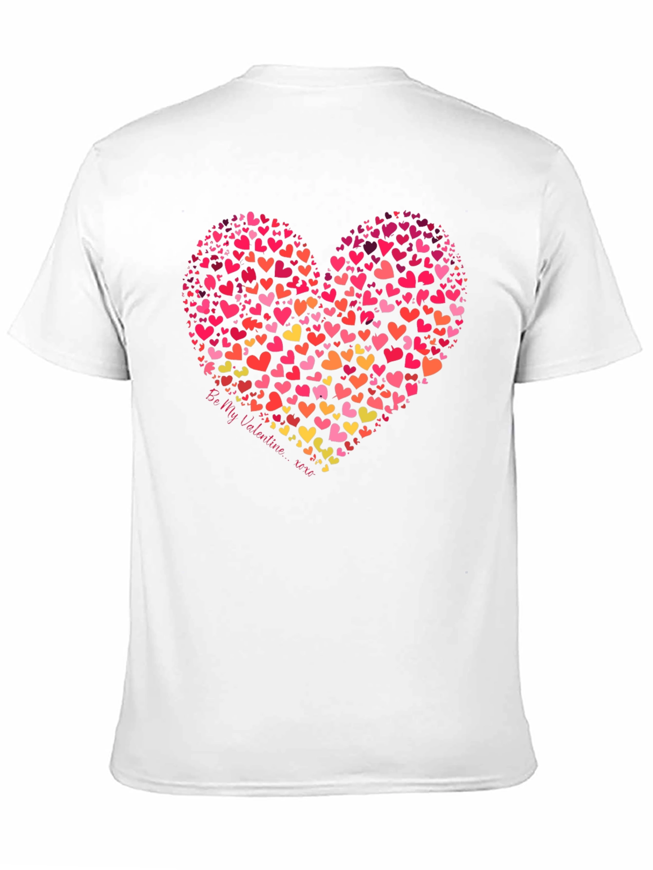 Heart Print Valentines Day Black T-Shirt