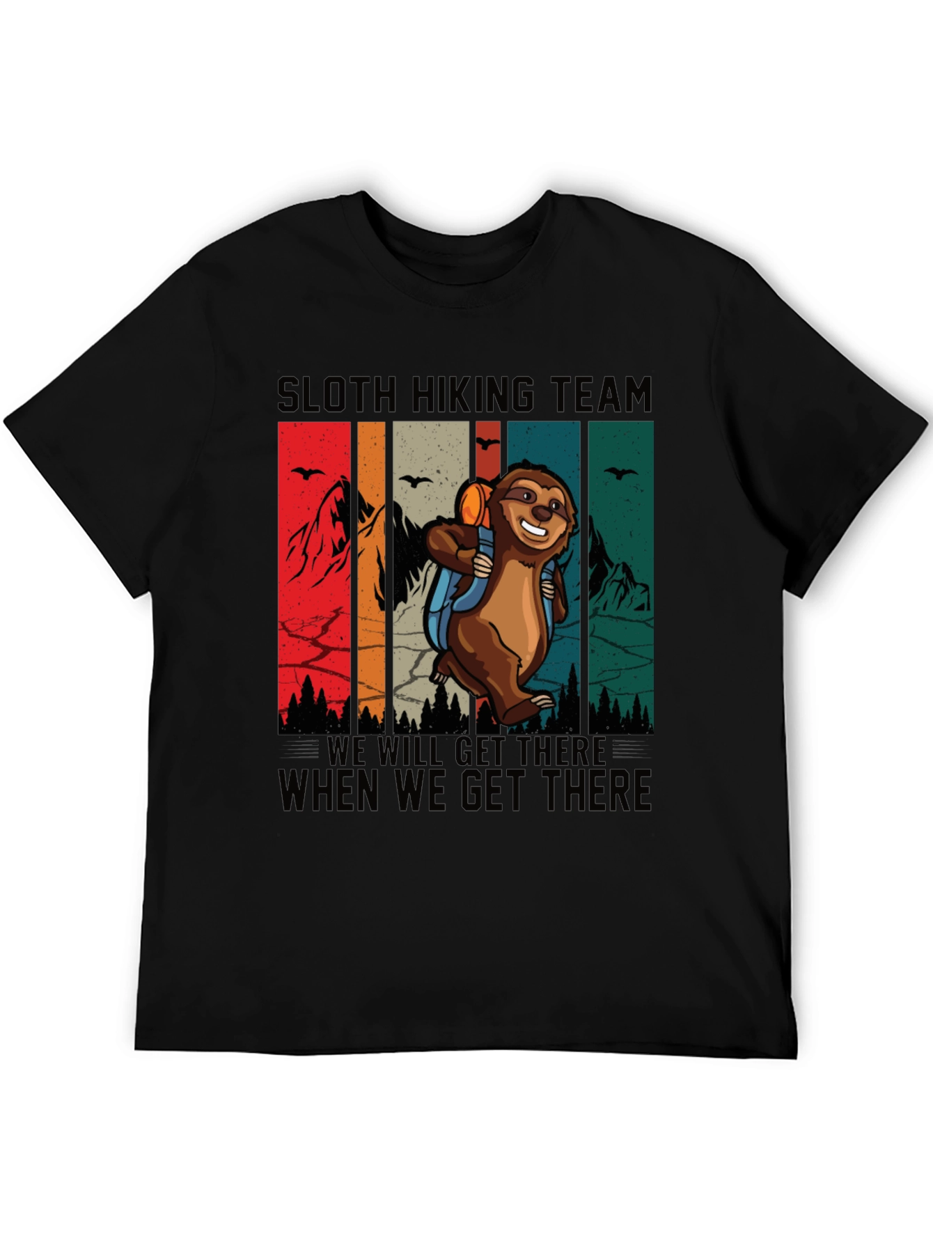 Sloth Hiking Team T-Shirt Funny Graphic Tee