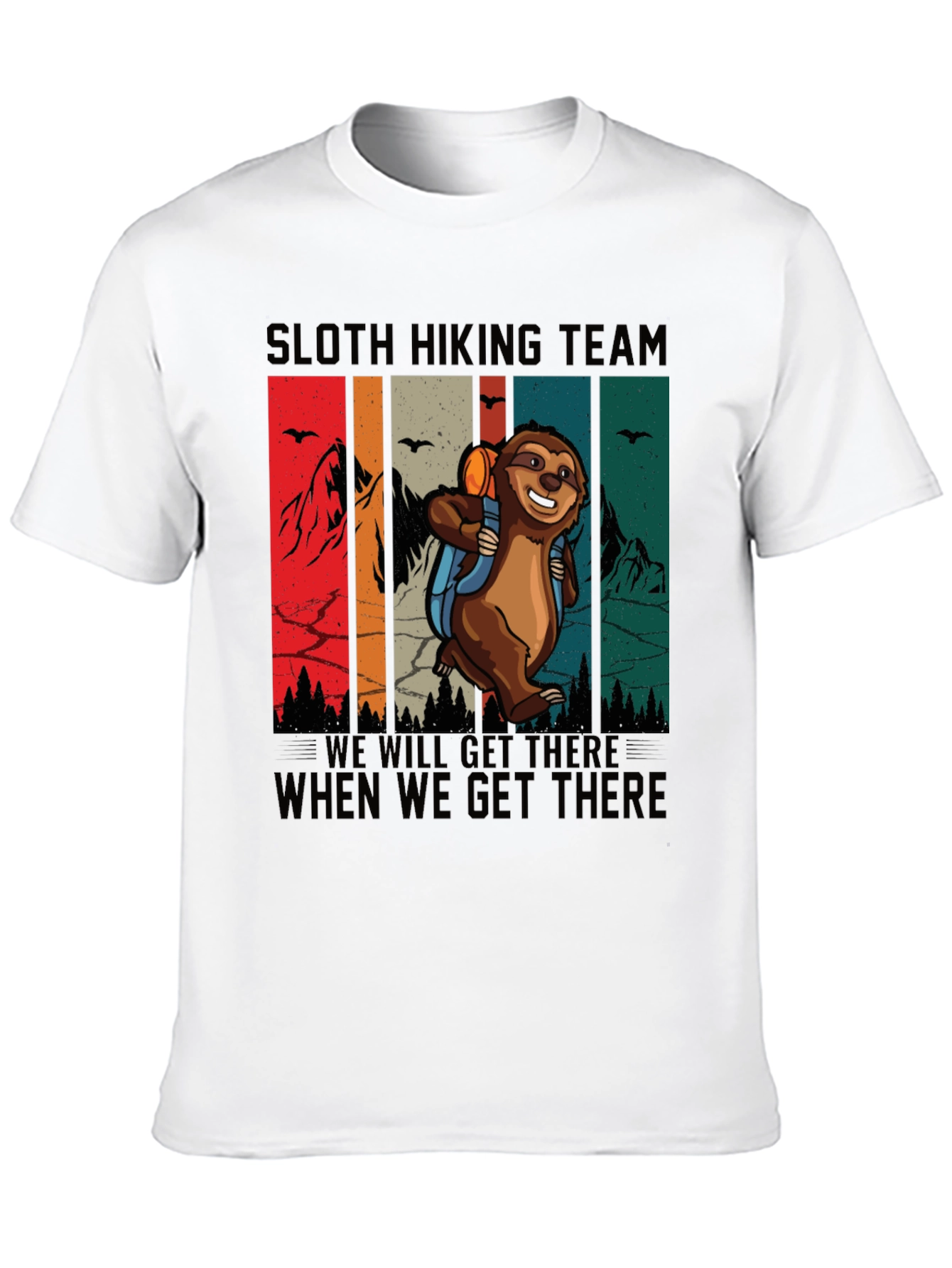 Sloth Hiking Team T-Shirt Funny Graphic Tee