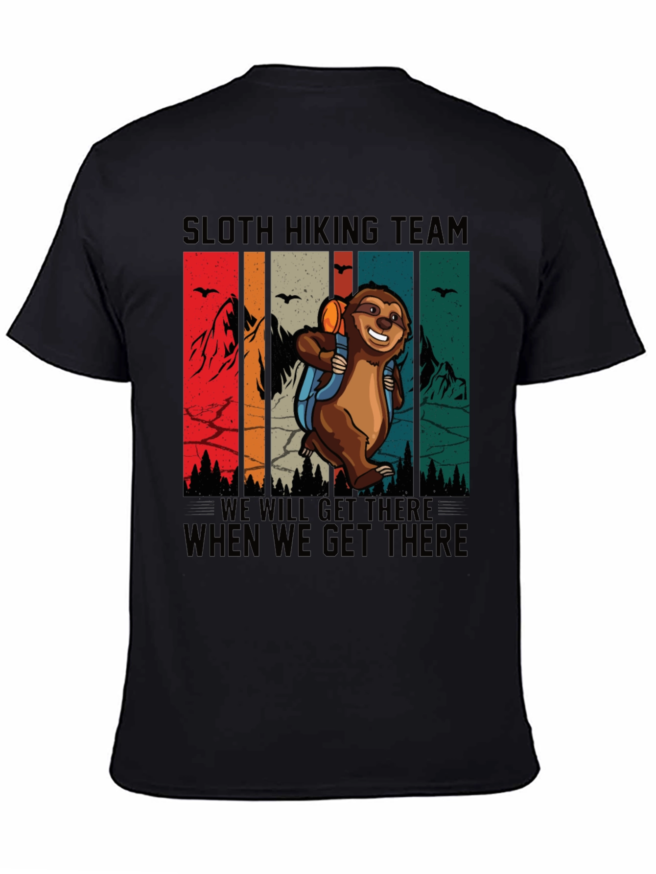 Sloth Hiking Team T-Shirt Funny Graphic Tee