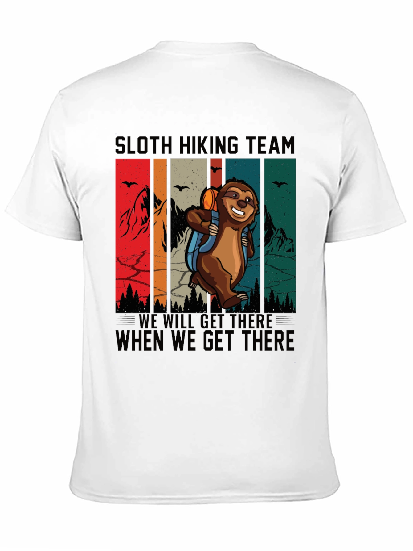 Sloth Hiking Team T-Shirt Funny Graphic Tee