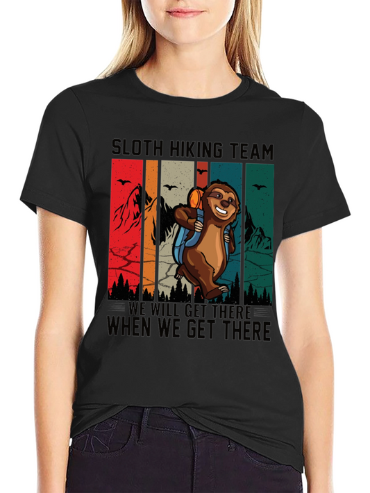 Sloth Hiking Team T-Shirt Funny Graphic Tee