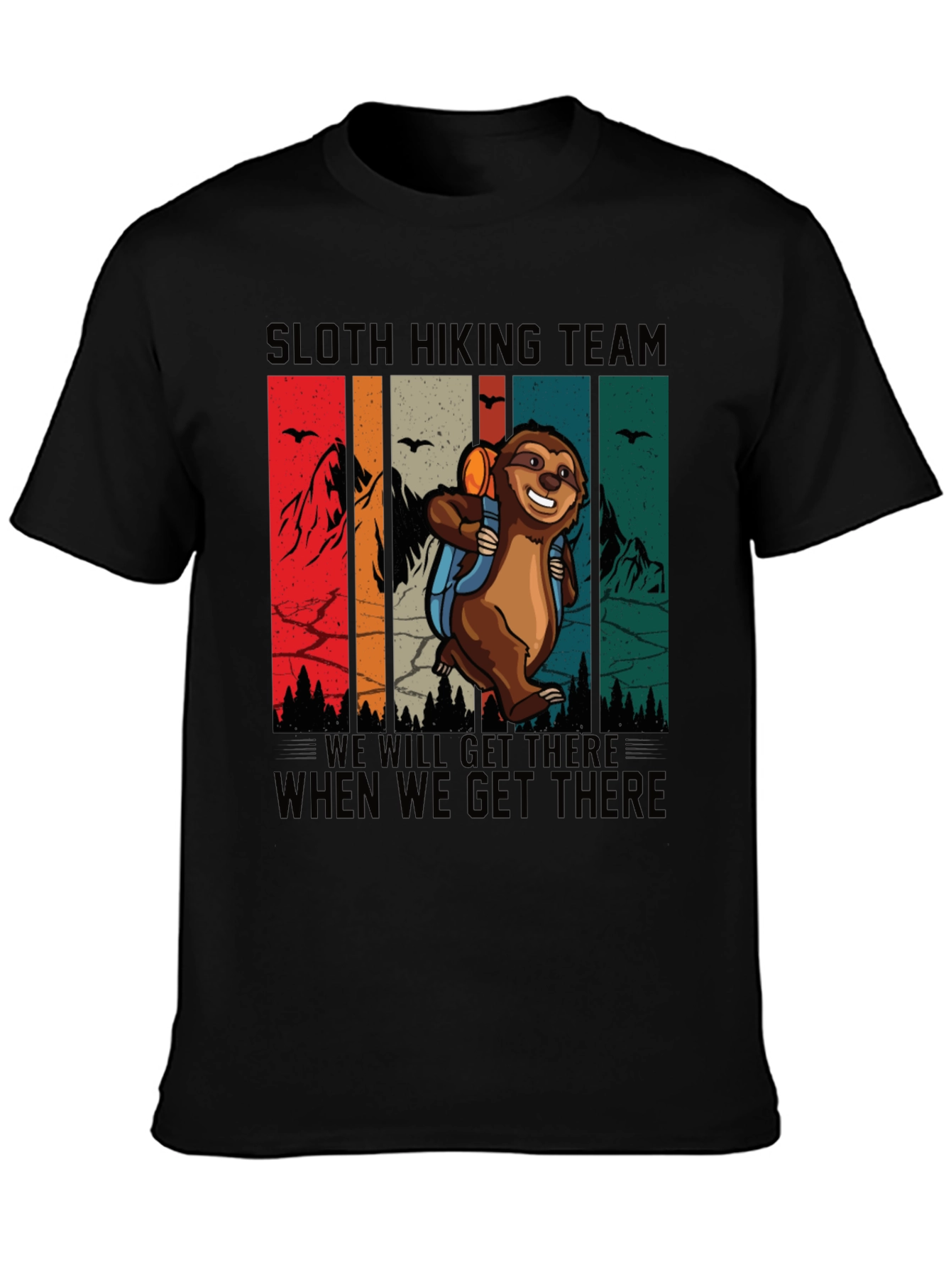 Sloth Hiking Team T-Shirt Funny Graphic Tee