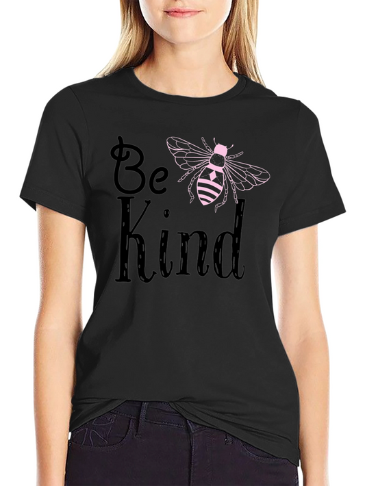 Be Kind Bee Graphic T-Shirt Black Cotton