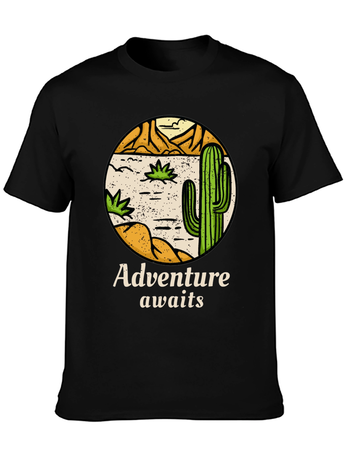 Adventure Awaits Cactus Graphic Tee - Desert Style Shirt