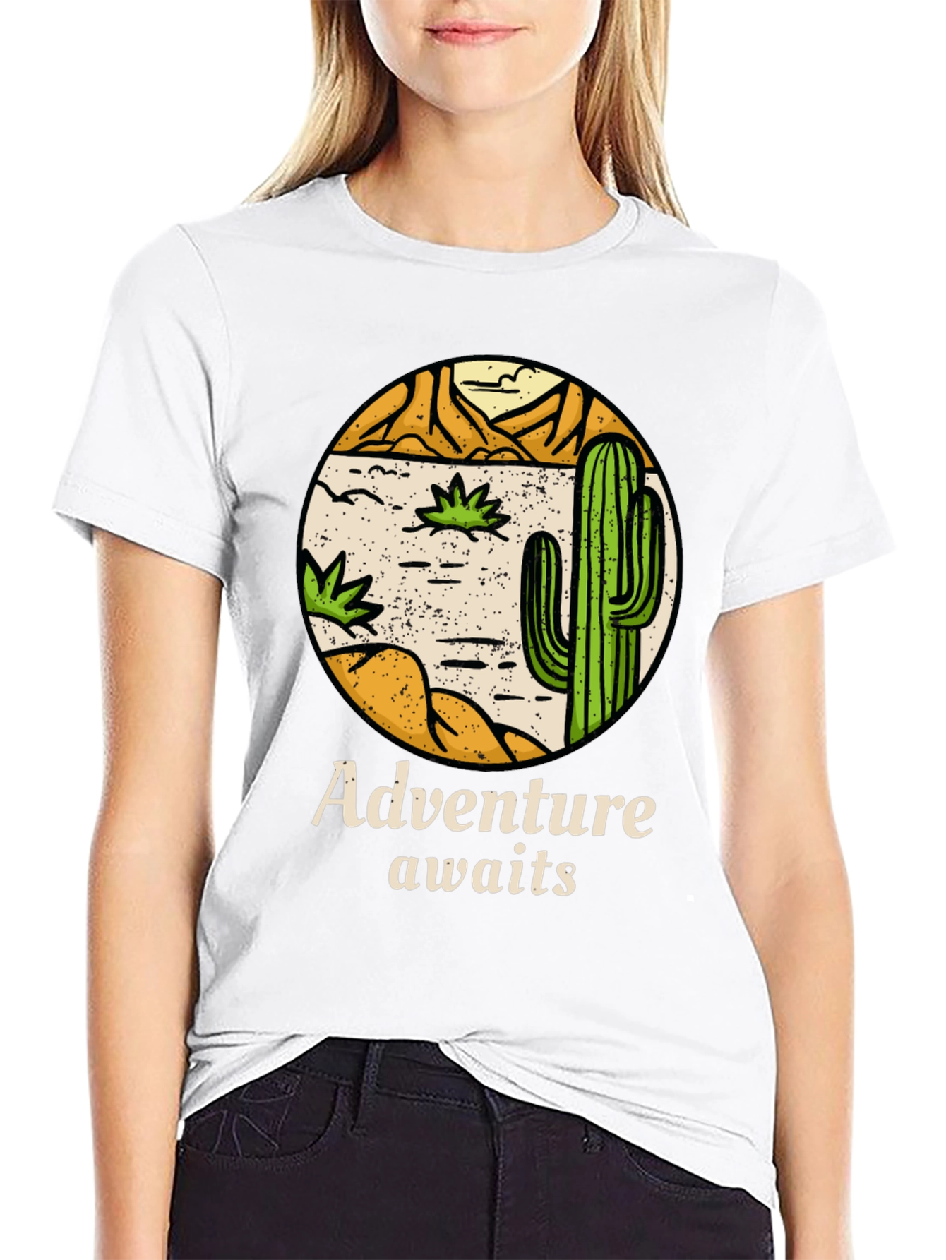 Adventure Awaits Cactus Graphic Tee - Desert Style Shirt