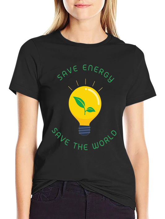 Eco-Friendly Save Energy Save the World Black T-Shirt