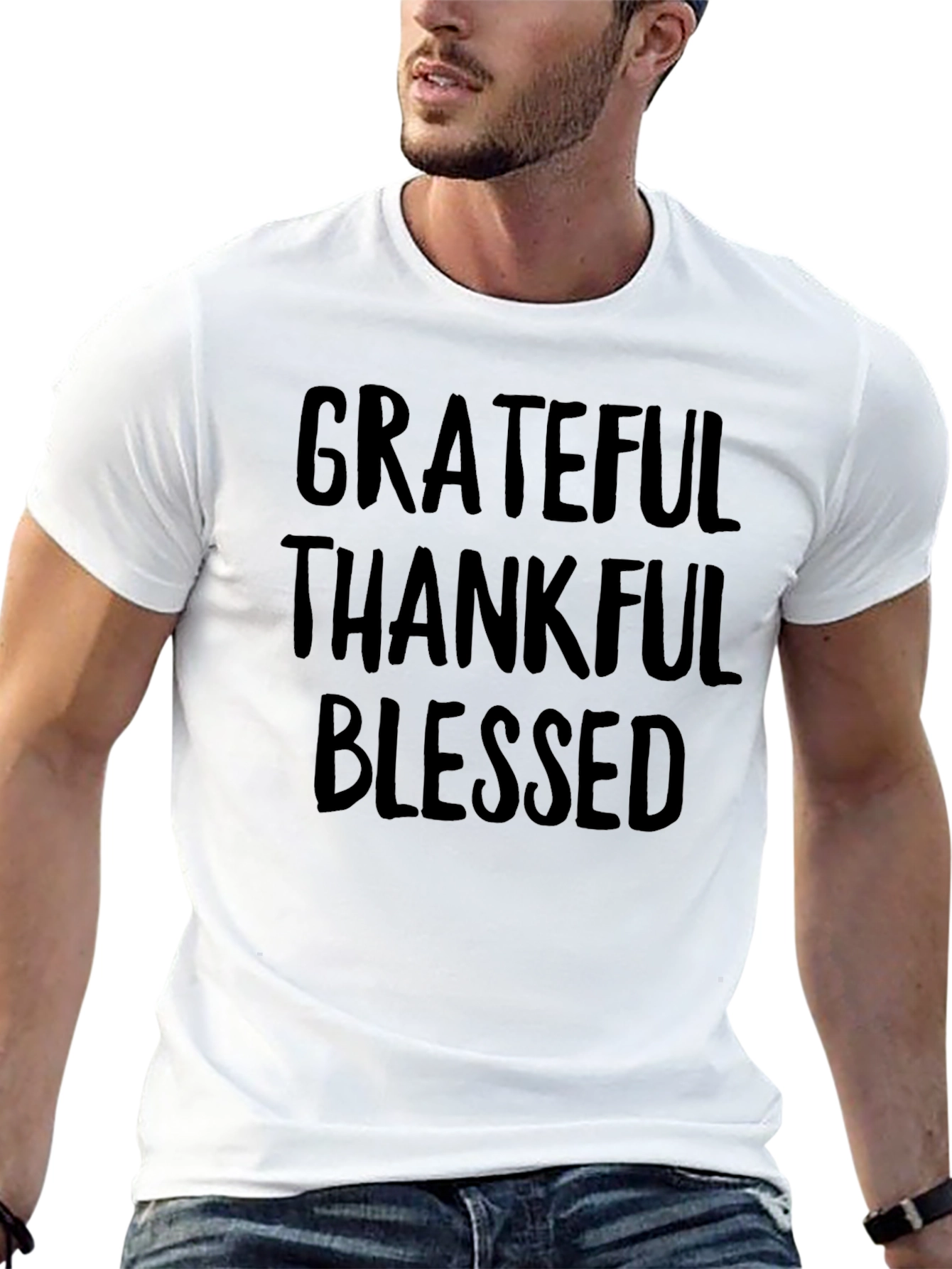 Grateful Thankful Blessed Black T-Shirt
