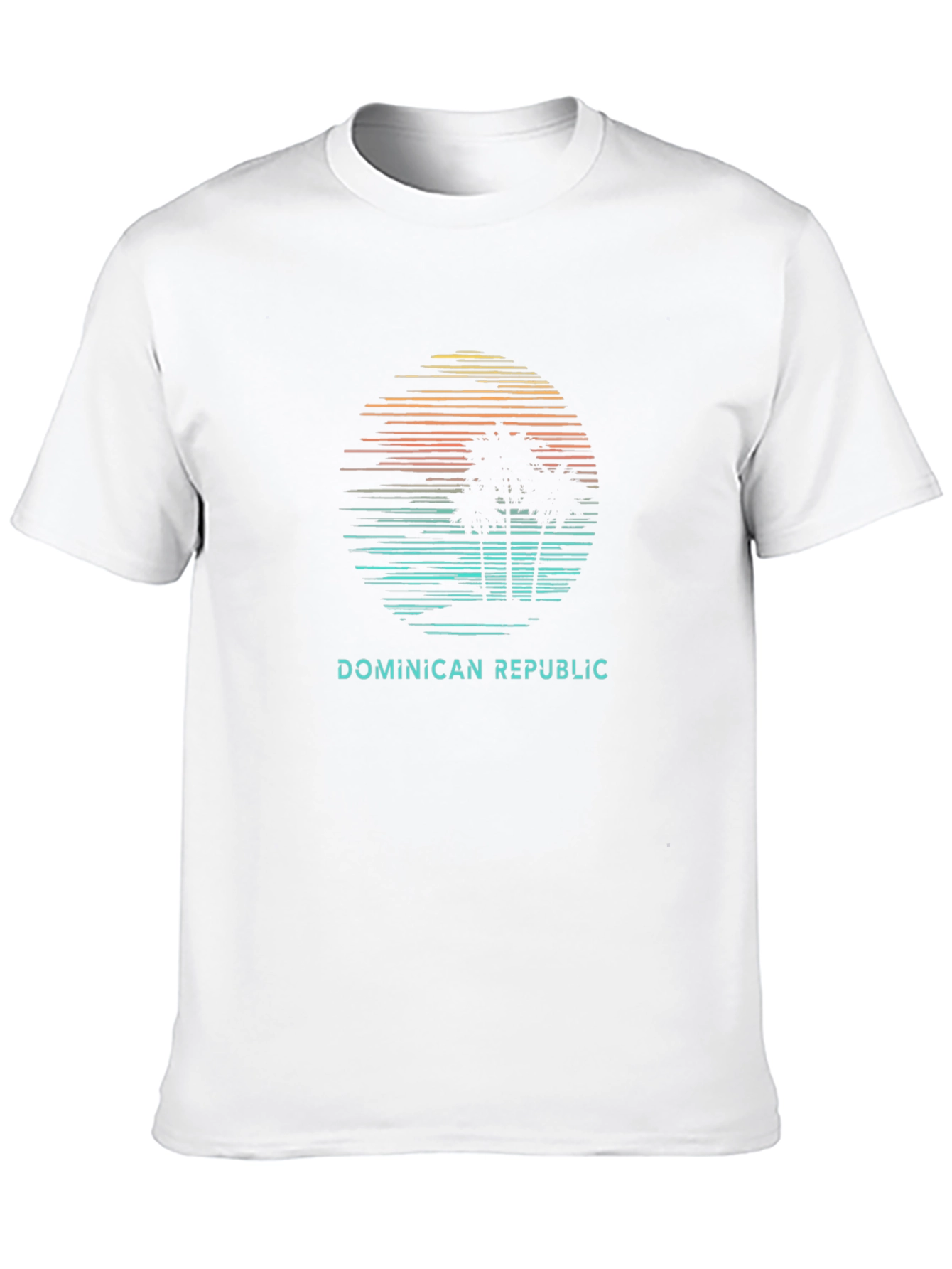 Dominican Republic Palm Tree Sunset Graphic Tee