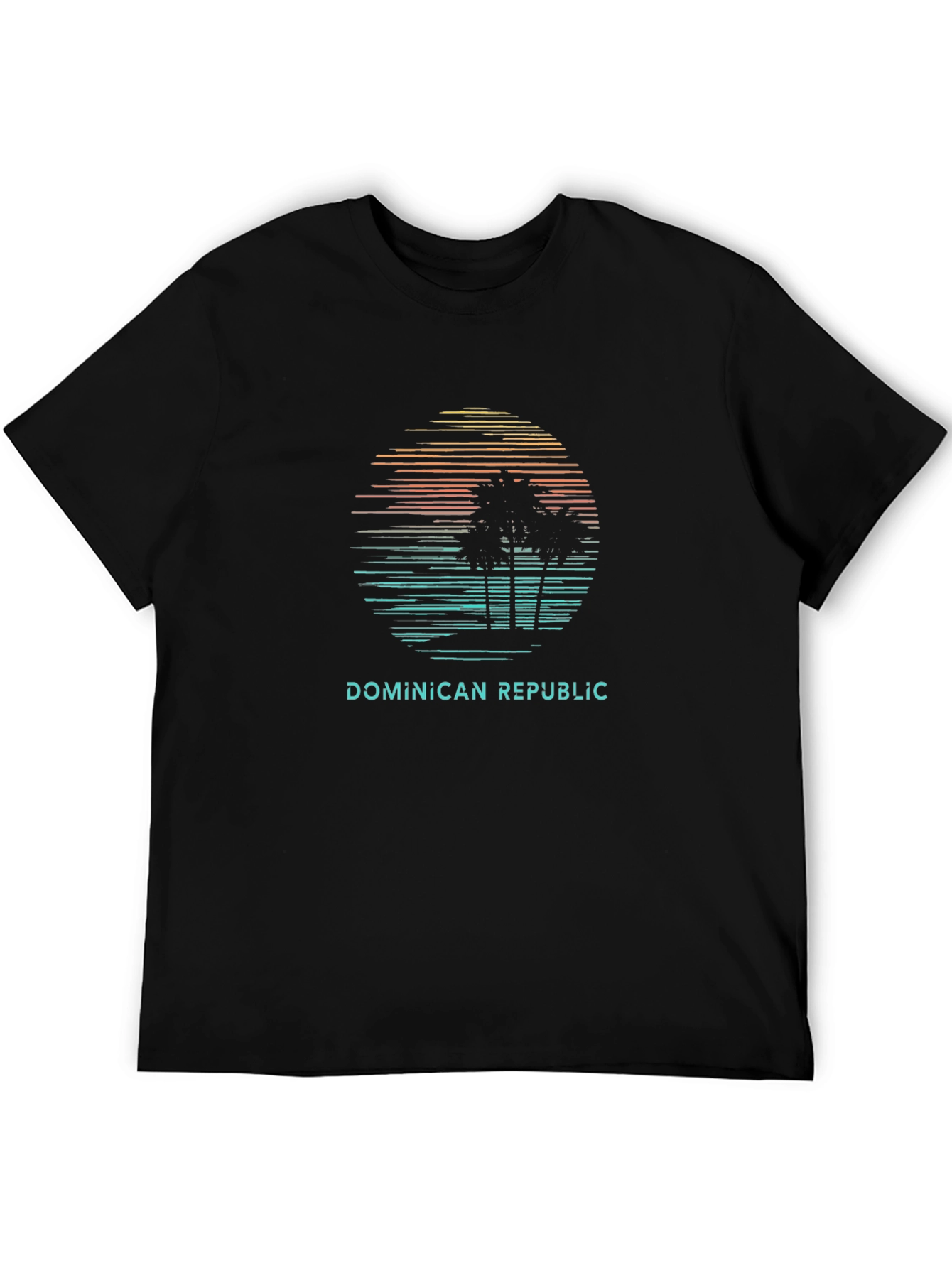 Dominican Republic Palm Tree Sunset Graphic Tee