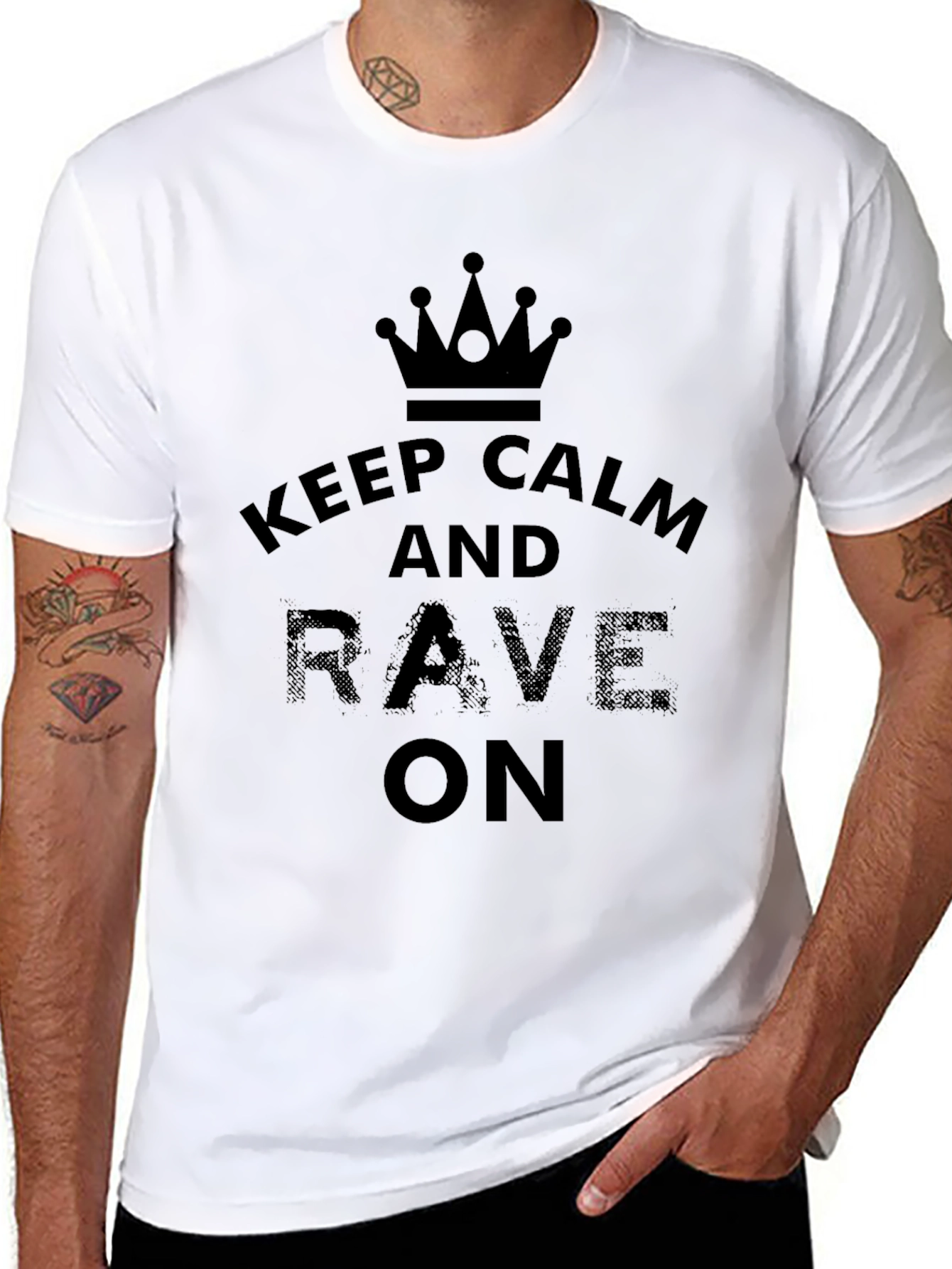 Keep Calm and Rave On Black T-Shirt