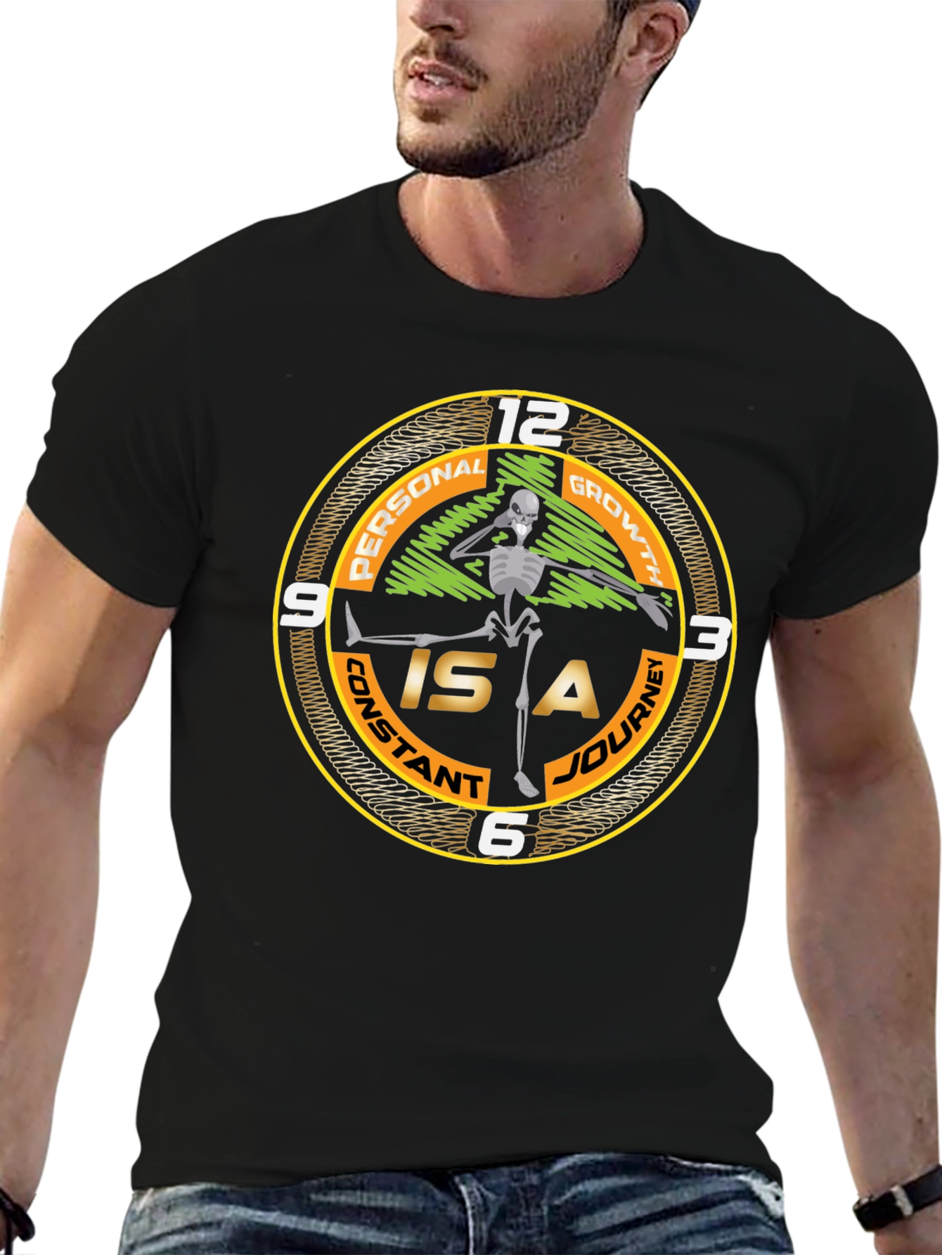 Personal Growth Skeleton Graphic Tee