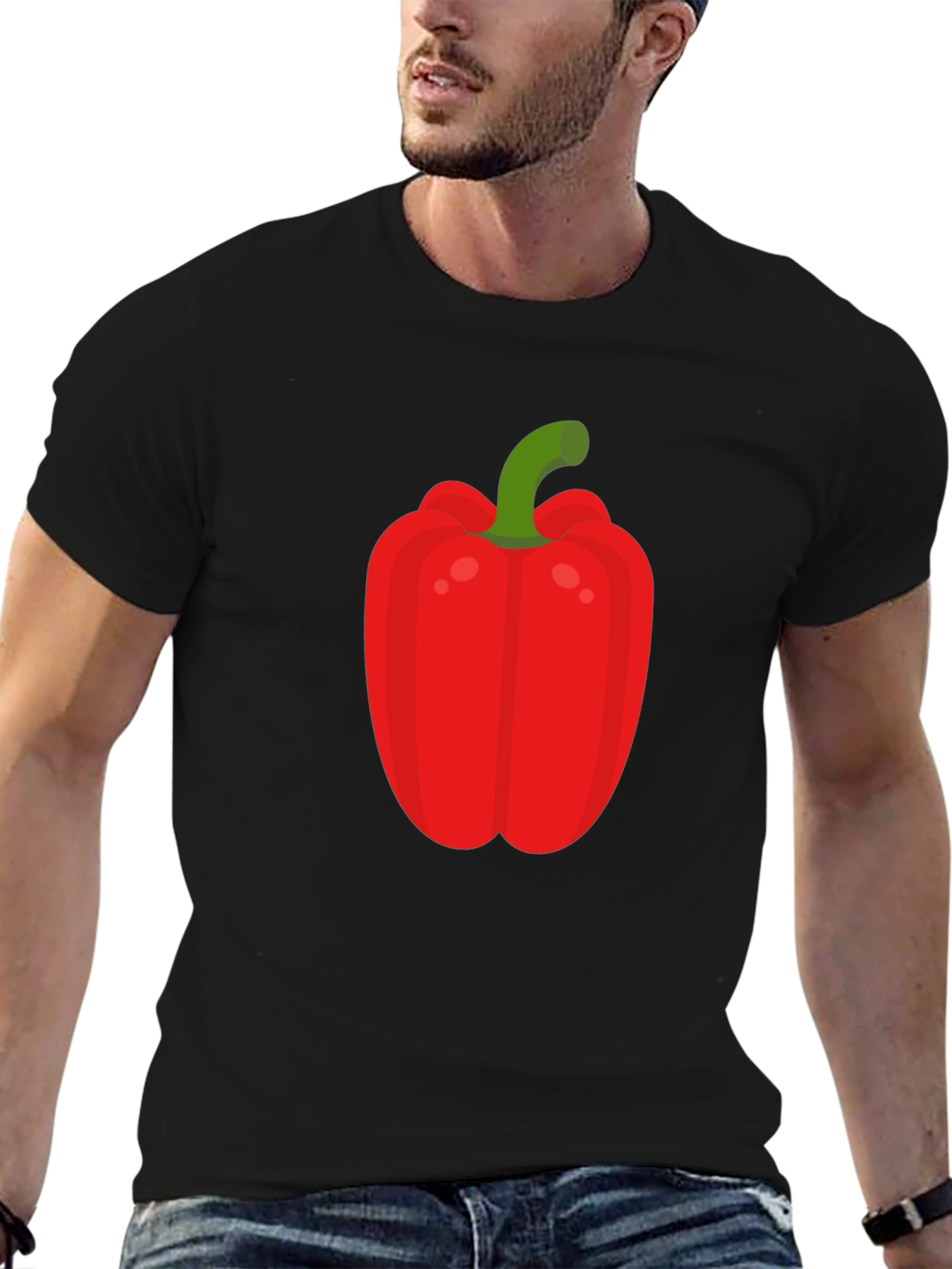 Red Pepper Graphic Tee - Unisex Black T-Shirt