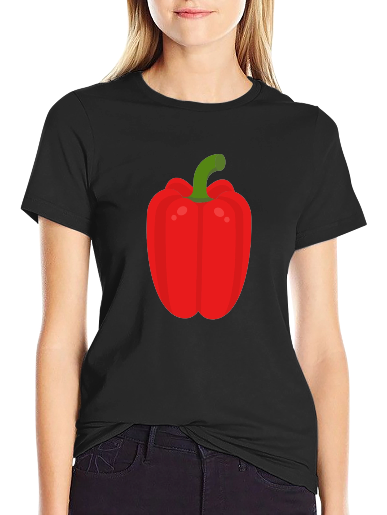 Red Pepper Graphic Tee - Unisex Black T-Shirt