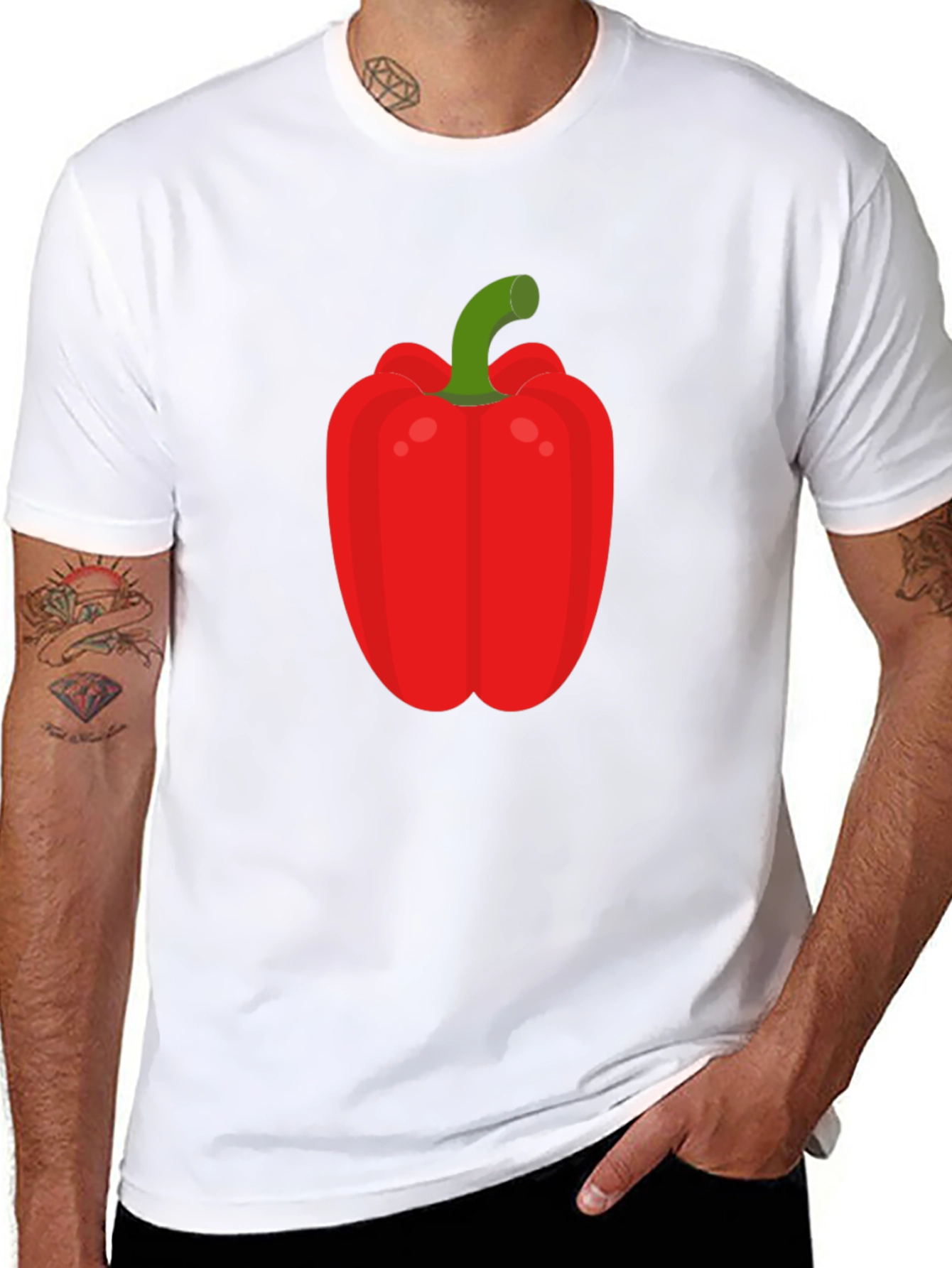 Red Pepper Graphic Tee - Unisex Black T-Shirt