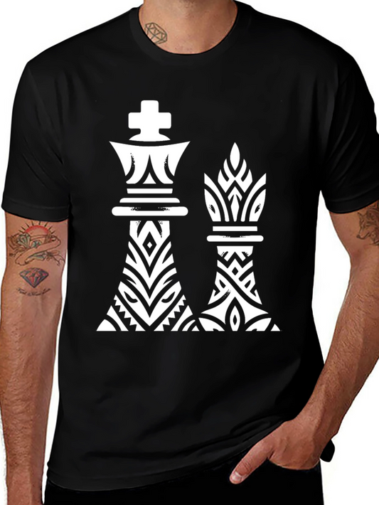 Chess King & Queen Graphic Tee - Black