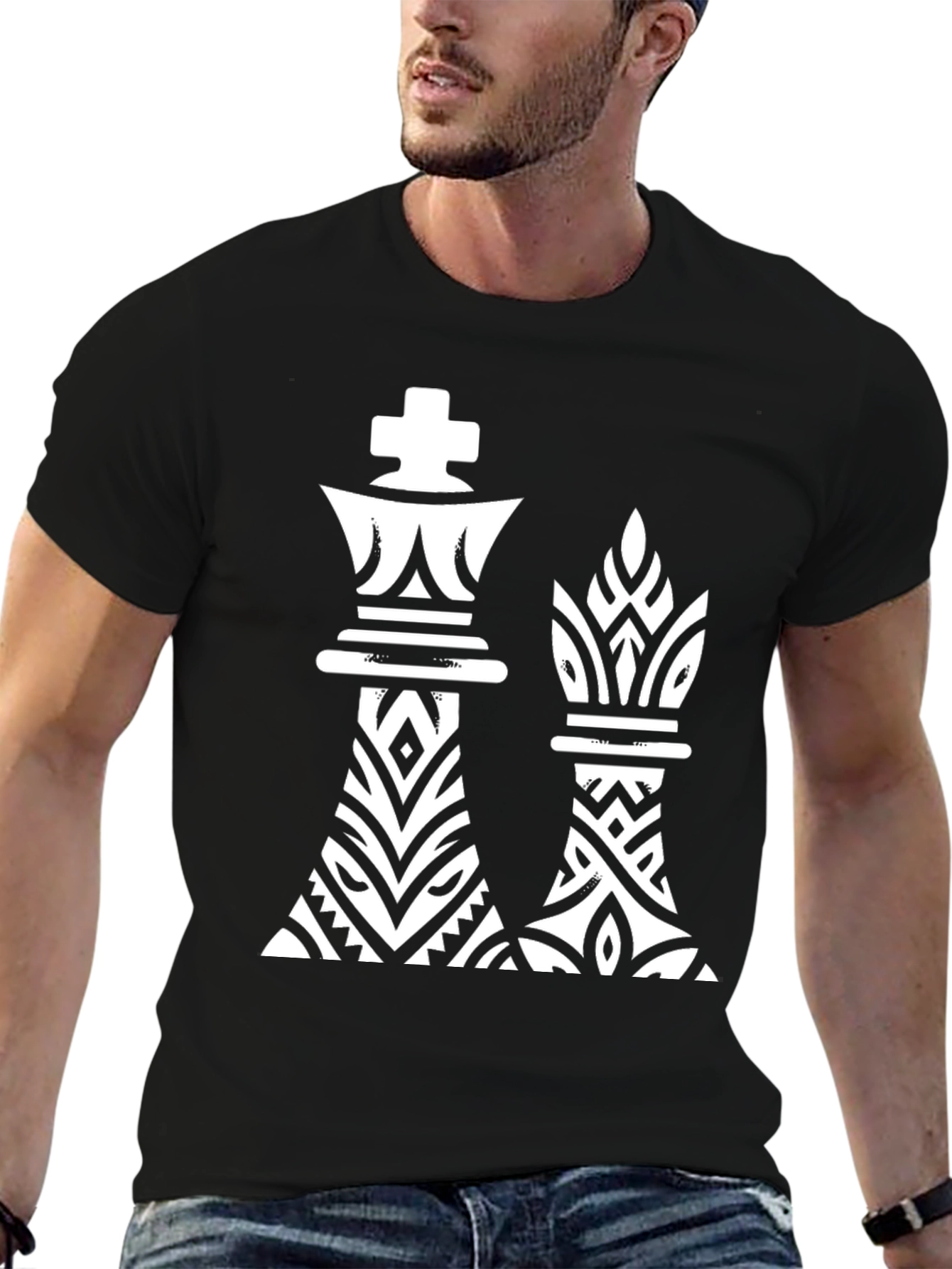 Chess King & Queen Graphic Tee - Black